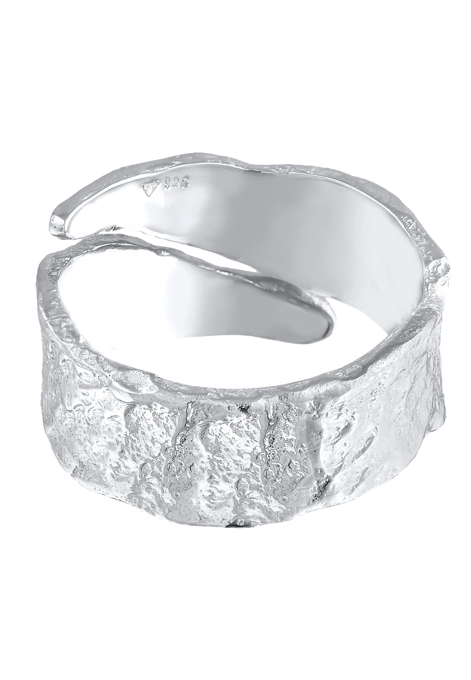 Kuzzoi Silberring Bandring Struktur Used Look 925 Silber