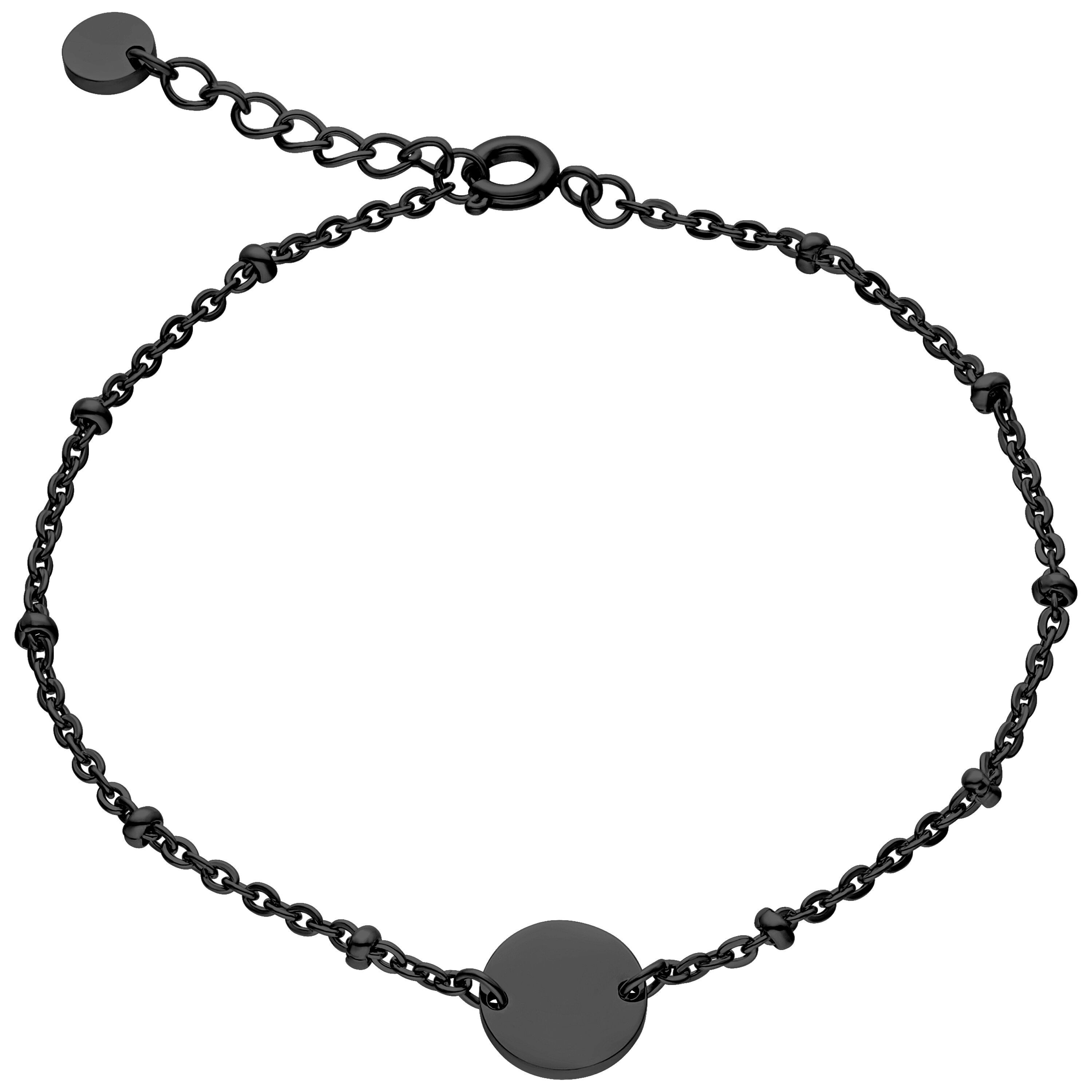 Wildcat Armband Gravierbares Basic Armband mit Perlen - Schwarz, Chirurgenstahl 316L - wasserfest, langlebig, hautverträglich