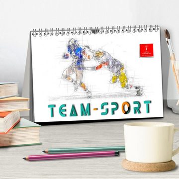 CALVENDO Wandkalender Team-Sport (Tischkalender 2024 DIN A5 quer), CALVENDO Monatskalender