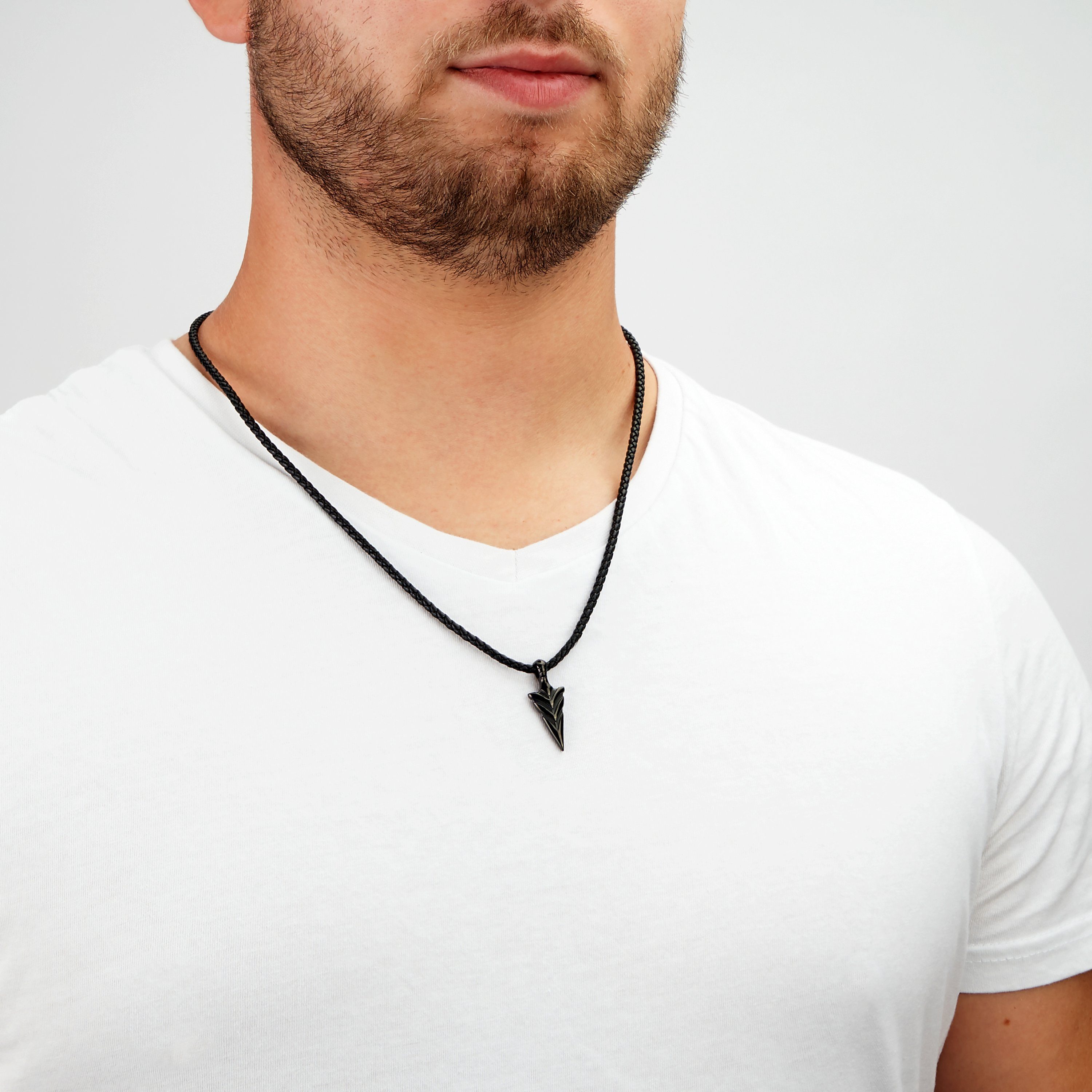 SERASAR Lederband Leder Halskette mit Edelstahl Anhänger "Arrow" (1-tlg), aus Echtleder – Bild 3 von 5