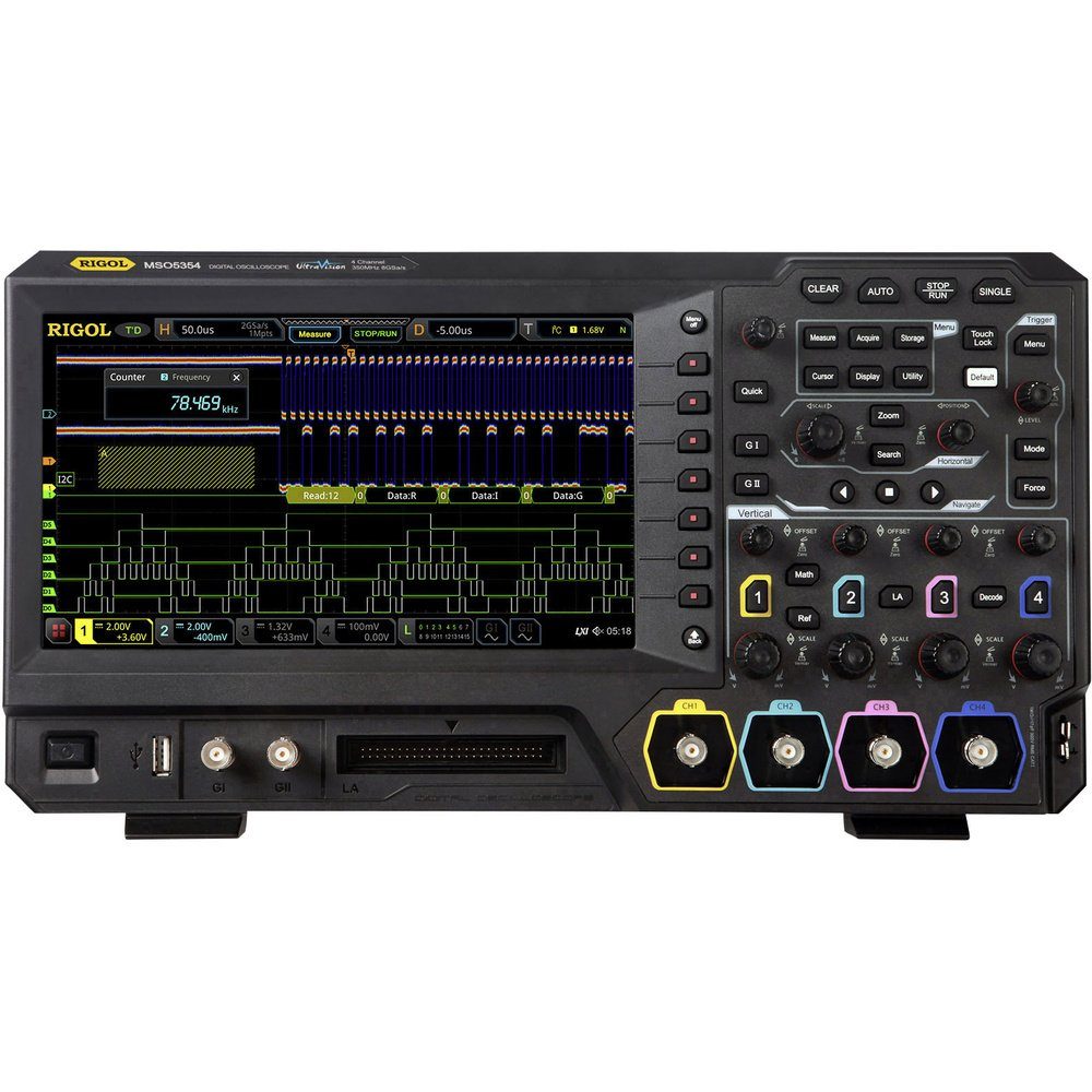 Spannungsprüfer Rigol MSO5354 Digital-Oszilloskop 350 MHz 8 GSa/s 100 Mpts 8 Bit 1