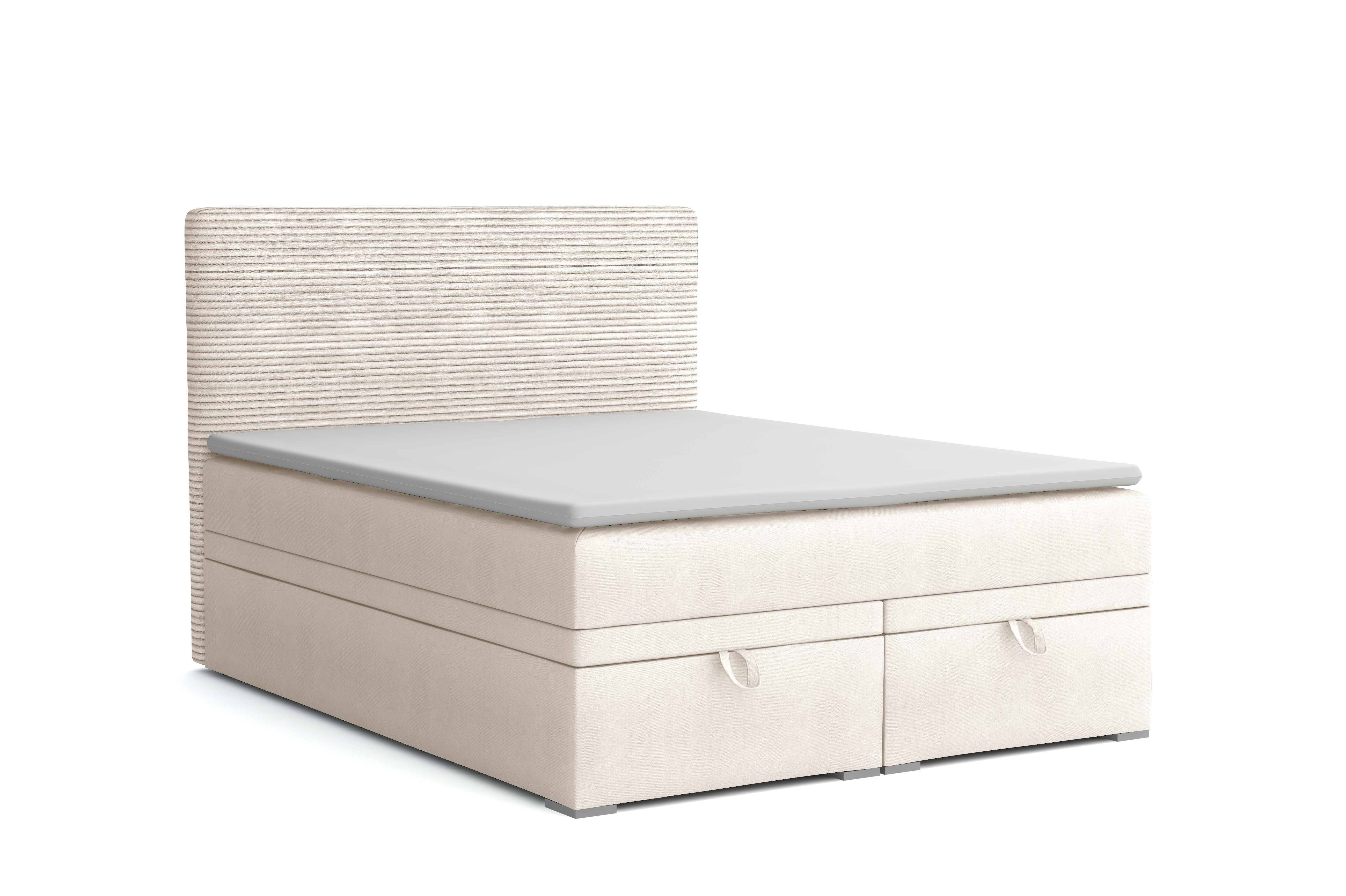 Deine Möbel 24 Boxspringbett DARO Boxbett Polsterbett Komplettbett Bett mit einer Matratze H4 (Taschenfederkernmatratzen 7 Zonen H4 Grau Hellgrau Schwarz Anthrazit Beige Samt Velour, 2-St., Taschen-federkernmatratze 7 Zonen H4 PREMIUM Bett), inkl Topper, Bettkasten 120x200 140x200 160x200 180x200 200x200