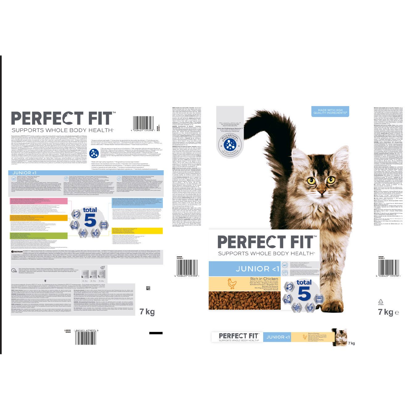 Perfect Fit PERFECT FIT™ Katze Beutel Junior <1 mit Huhn 7kg, Trockenfutter für: Katze