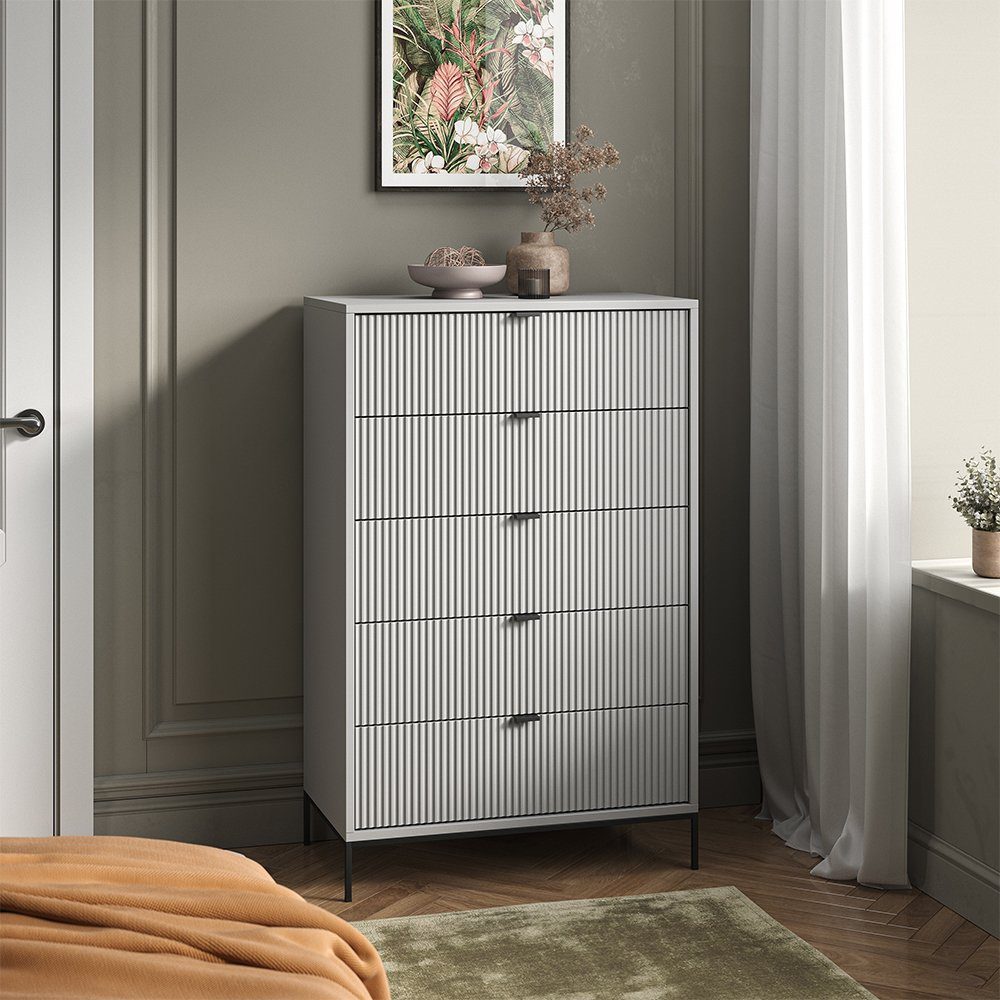 Vicco Kommode Eliza, Grau, 76 x 120 cm (1 St)