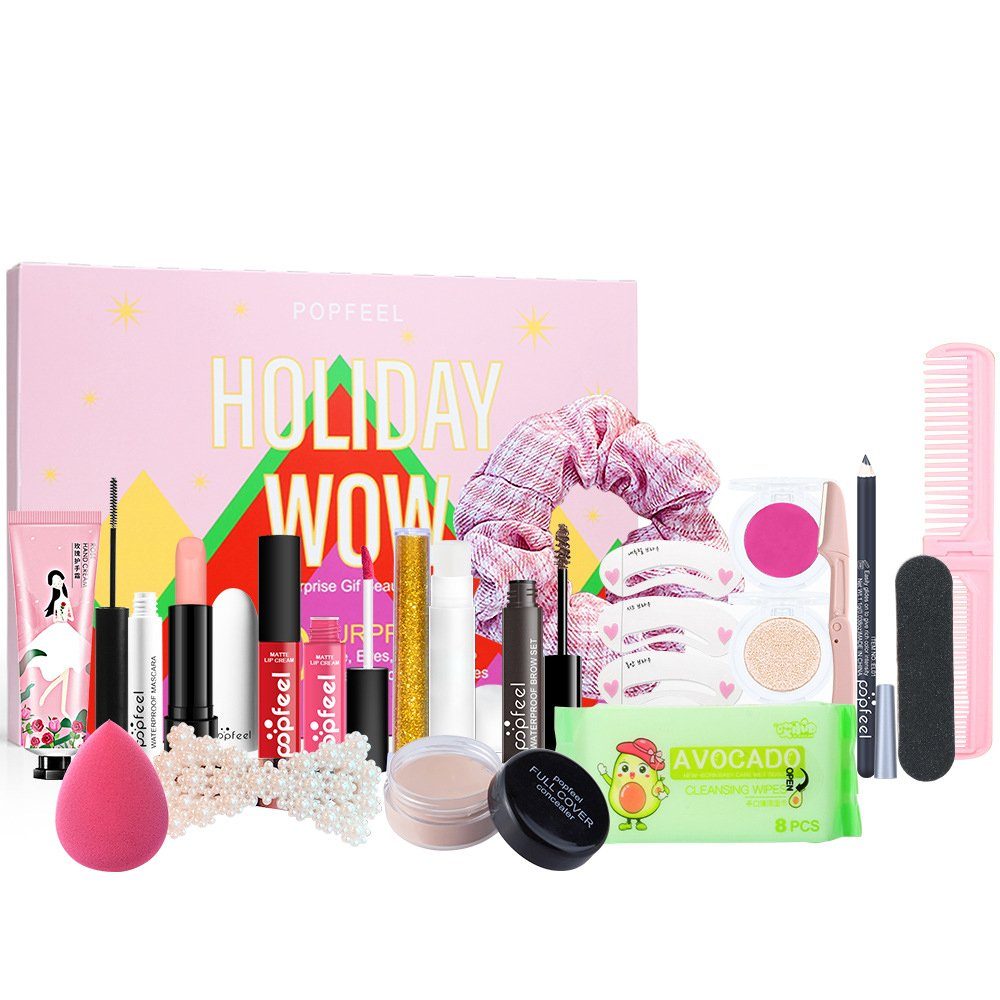 Scheiffy Make-up Set 20-teiliges Einsteiger Schminkset, Schminkset Geschenkset, leichtes Schminkset Komplettset, Must Have Set für Makeup-Trägerinnen