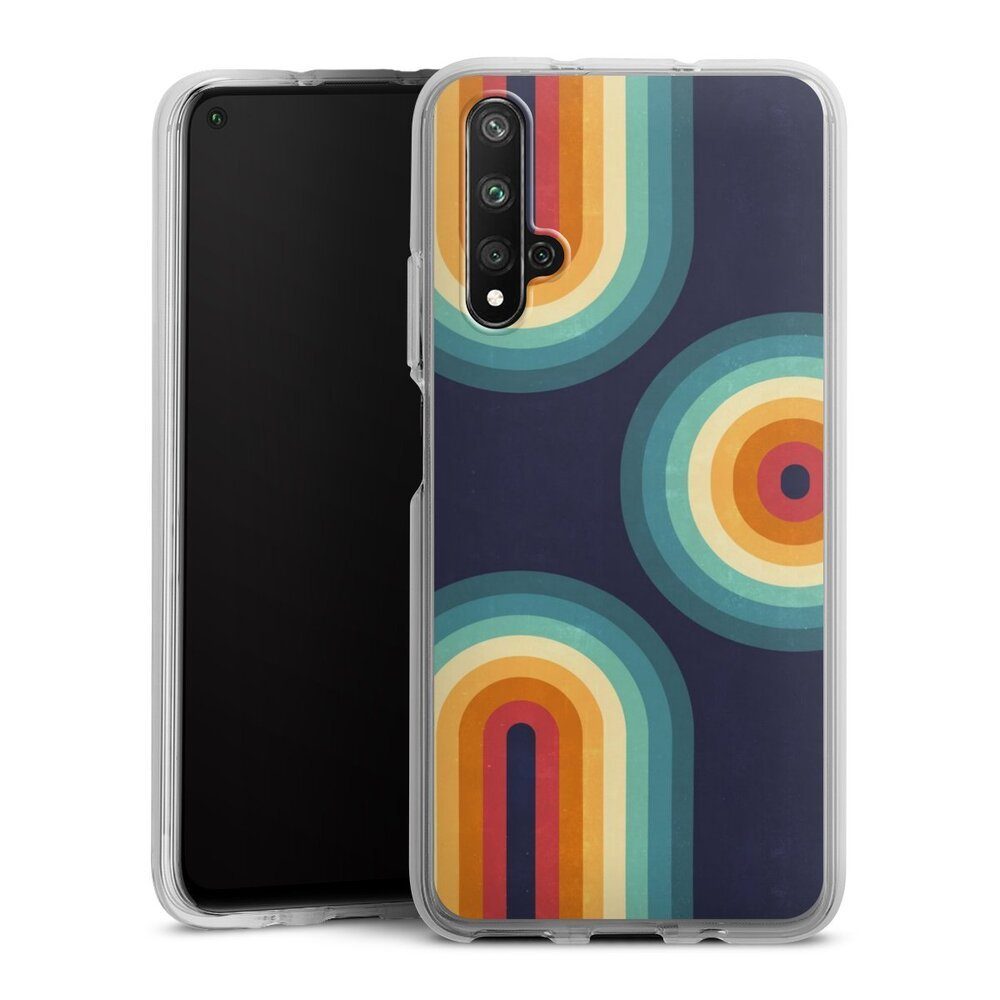Handyhülle Retro bunt Regenbogen Double Rainbow on Blue