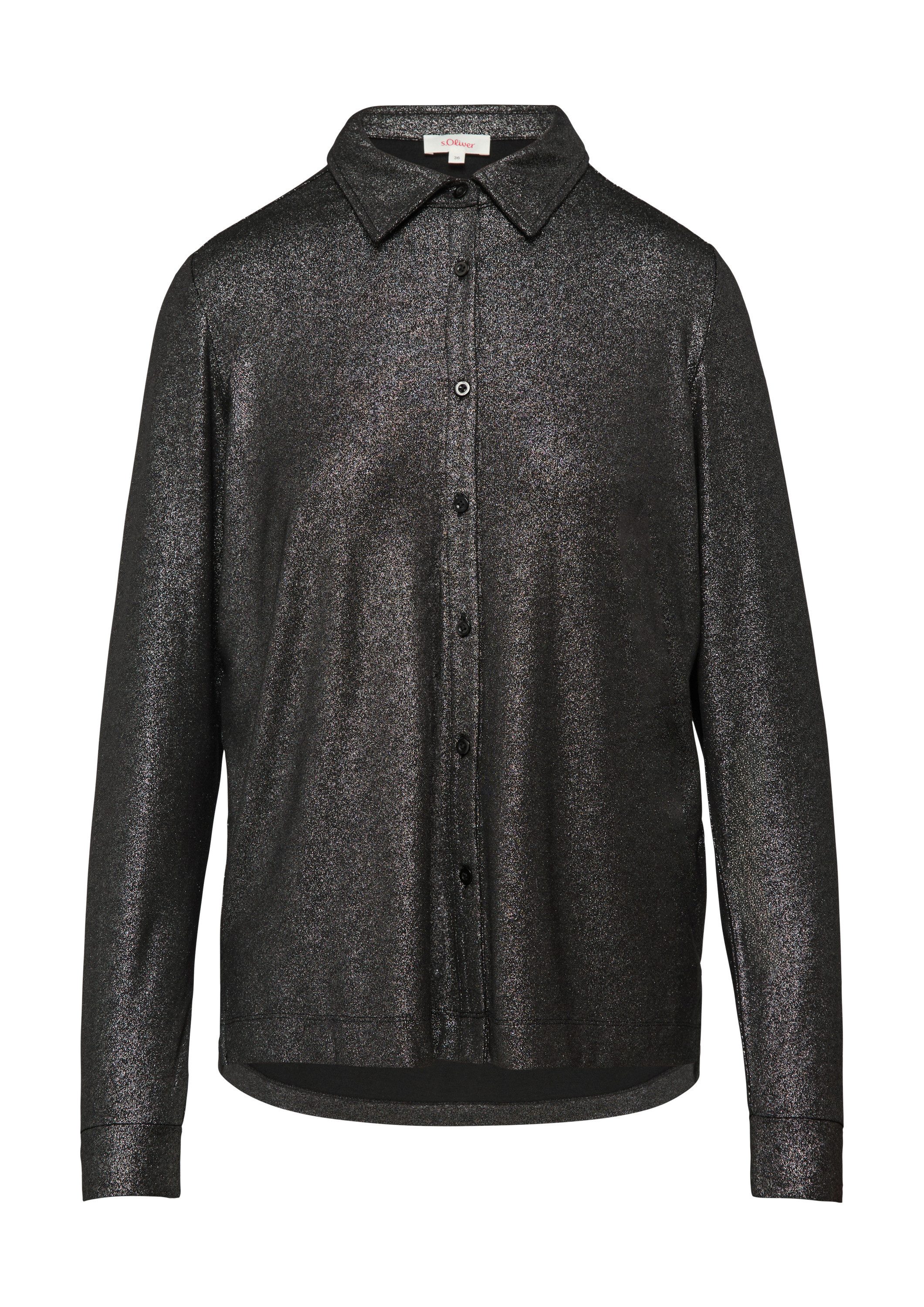 s.Oliver Langarmbluse T-Shirt Hemdbluse mit Knopfleiste günstig online kaufen