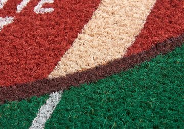 Fußmatte Kokos Football Season Field, HANSE Home, rechteckig, Höhe: 15 mm, Kokos, Schmutzfangmatte, Outdoor, Rutschfest, Innen, Kokosmatte, Flur
