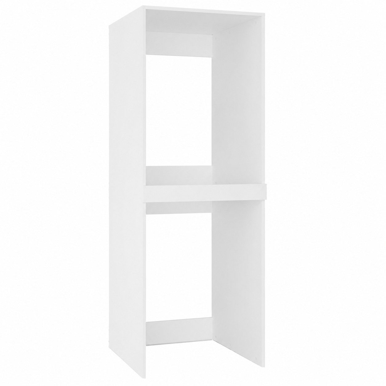 ibonto Waschmaschinenumbauschrank Waschturm für Waschmaschine & Trockner weiß 64x180x64 cm