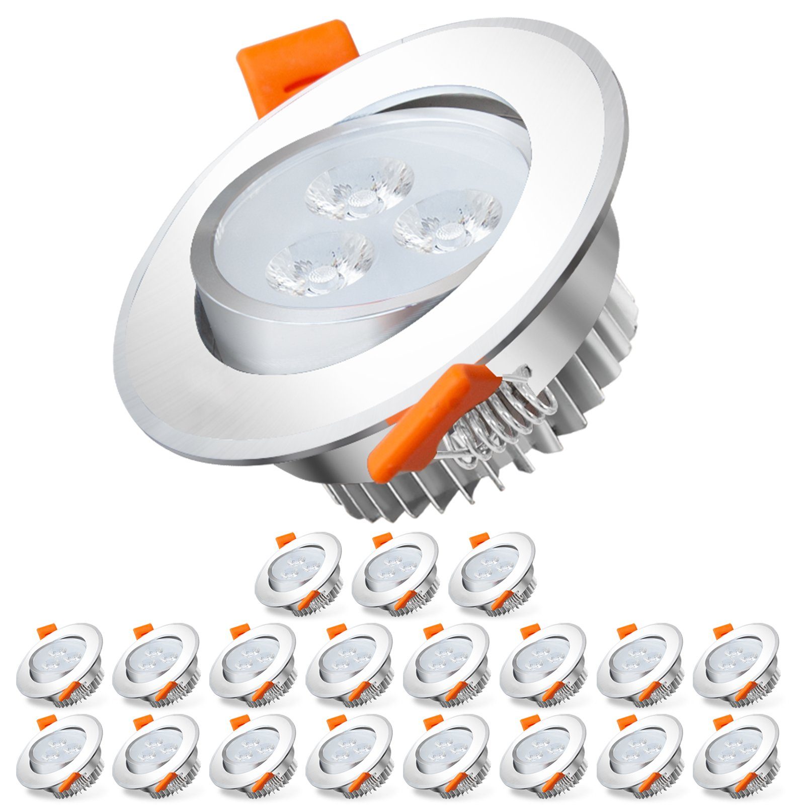 Clanmacy LED Einbaustrahler 20St. LED Spot günstig online kaufen