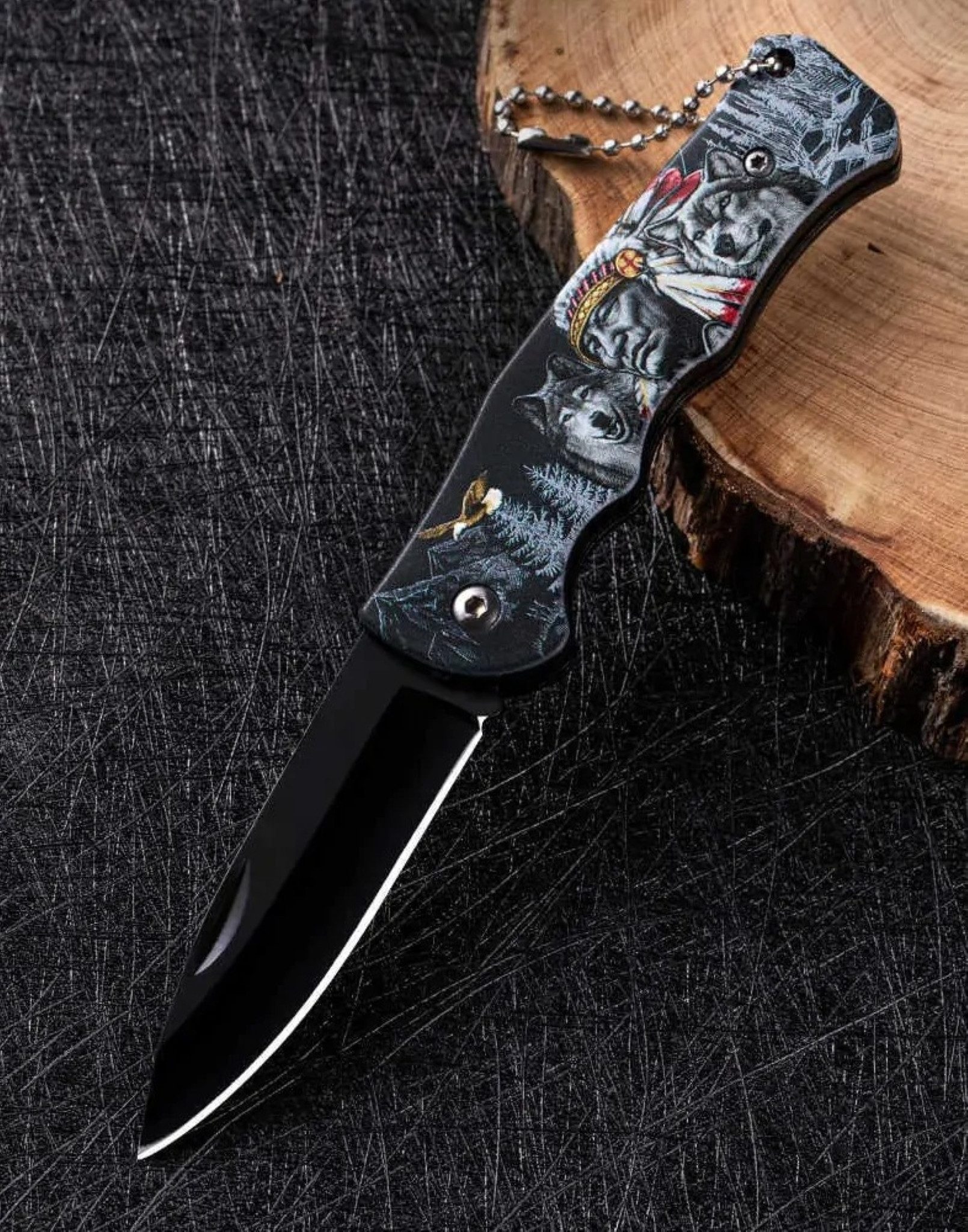 Foxter Taschenmesser Jagd Rettung Klappmesser Camping Edelstahl Klappmesser 16cm, (Einzeln verpacktes Klappmesser für Outdoor & Camping, 1 St., Enthält 1 Klappmesser, verpackt im Firmenkarton), Klappmesser mit Edelstahlklinge und ergonomischem Griff