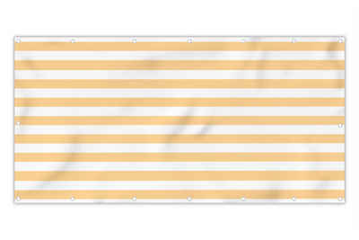 MuchoWow Balkonsichtschutz Muster - Streifen - Gelb - Weiß (1-St) Balkon Sichtschutz, Windschutz, 200x90 cm