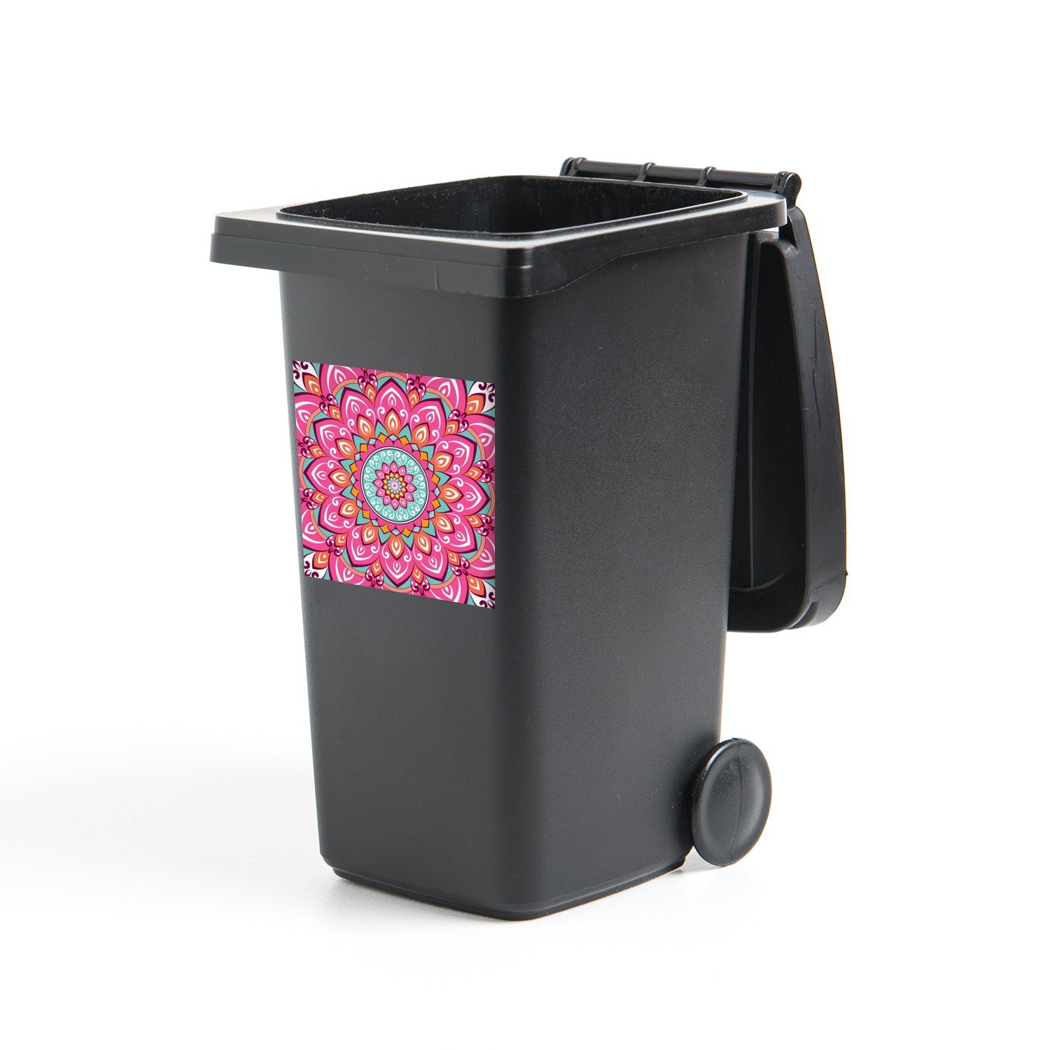 MuchoWow Wandsticker Mandala - Abstrakt - Hippie - Design (1 St), Mülleimer-aufkleber, Mülltonne, Sticker, Container, Abfalbehälter | Wandtattoos