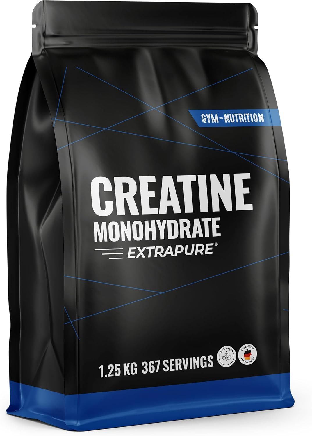 Gym Nutrition Creatin Monohydrat Pulver 500g – Mikronisierte Premiumqualität Pulver, 1 er 500g à 1250 g, 100% vegan - Laborgeprüft