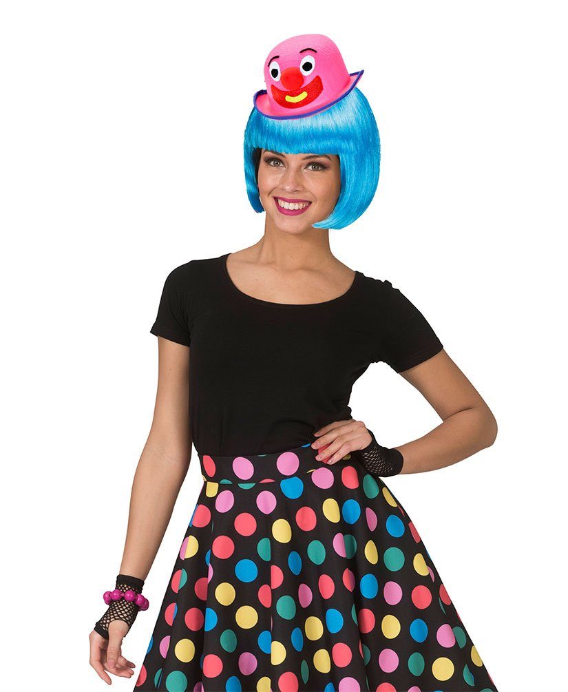 Karneval-Klamotten Clown-Kostüm Clown Perücke Türkis Blau, Zubehör Accessoires zu Clown Kostüm Damenkostüm