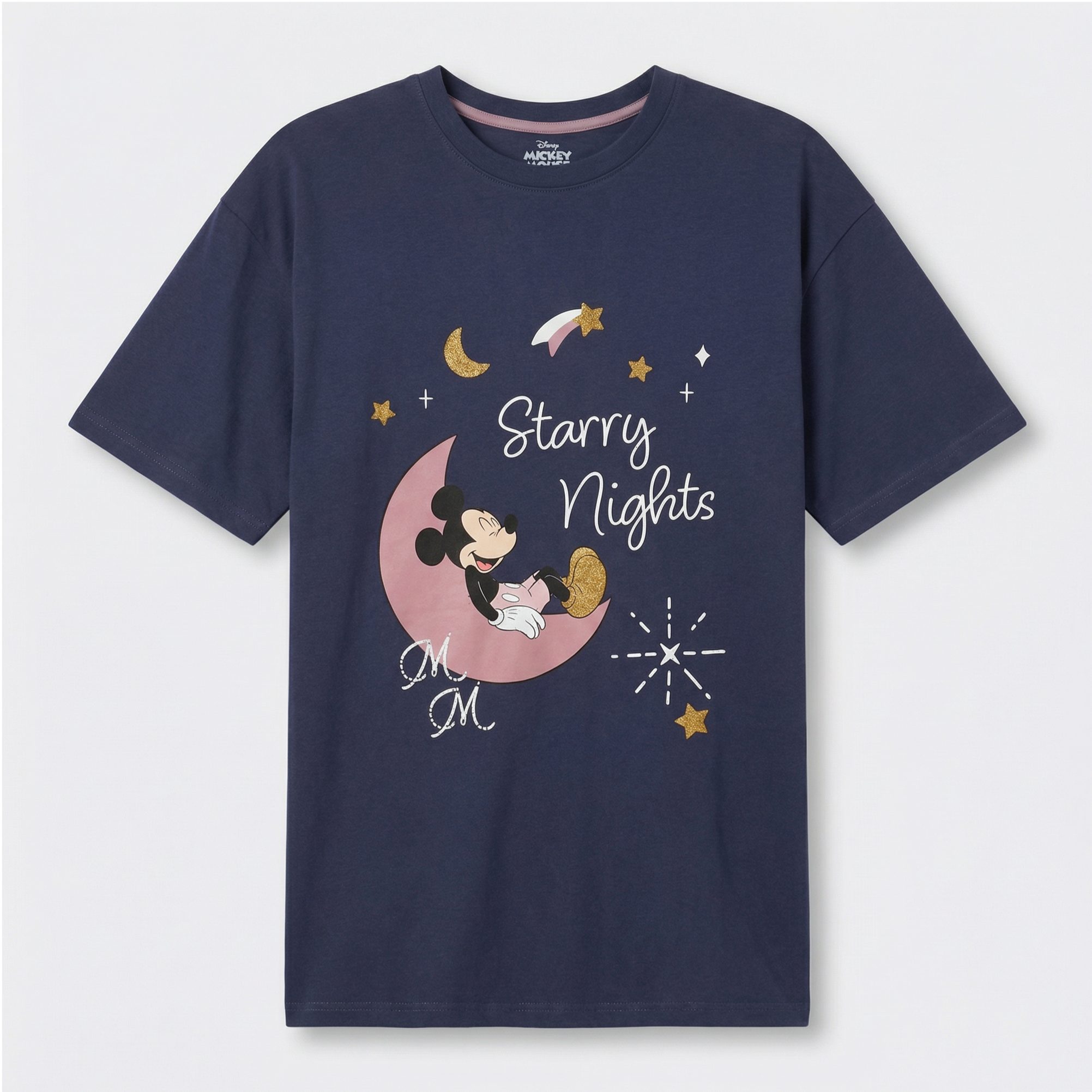 Disney Pyjamaoberteil Disney Mickey Maus Damen kurzarm Schlafshirt S-XL 100% Baumwolle