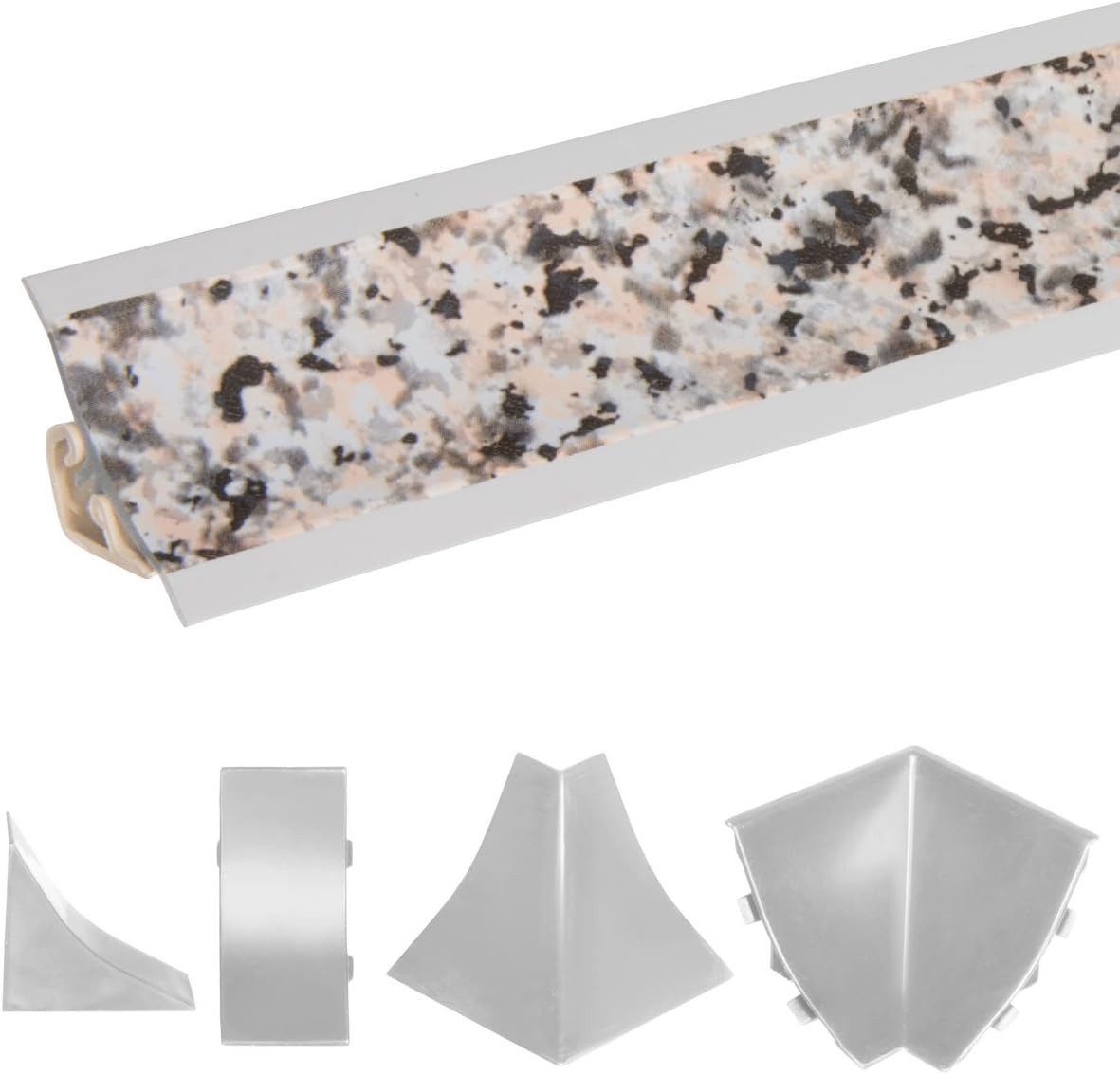 HOLZBRINK Abschlussleiste HOLZBRINK Küchenabschlussleiste Küchenleiste Granit 23x23mm 50 cm, selbstklebend, PVC, 1-St., Granit Wandabschlussleiste Arbeitsplatten 23x23mm 50 cm