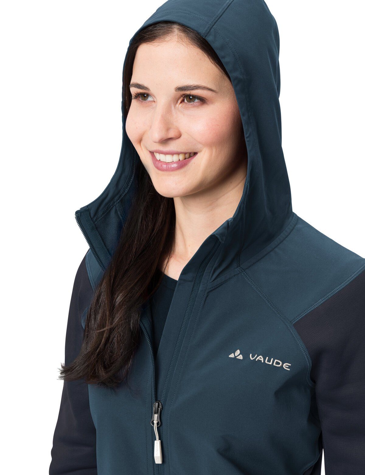 Jacket VAUDE (1-St) Women's Hooded Outdoorjacke Klimaneutral Tremalzo Sea Dark kompensiert