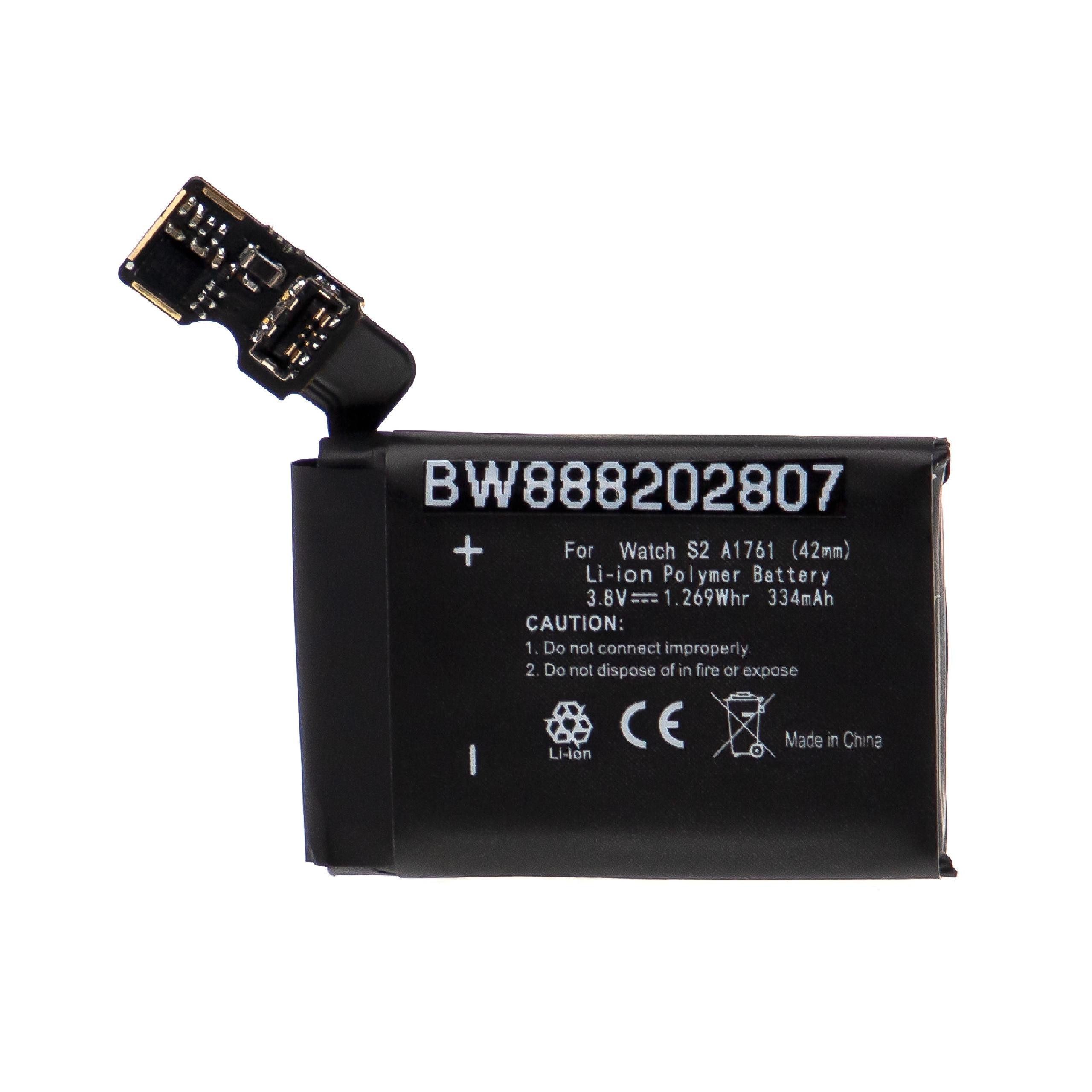 vhbw kompatibel mit Apple Watch A1817, A1758 Akku Li-Polymer 334 mAh (3,8 V)