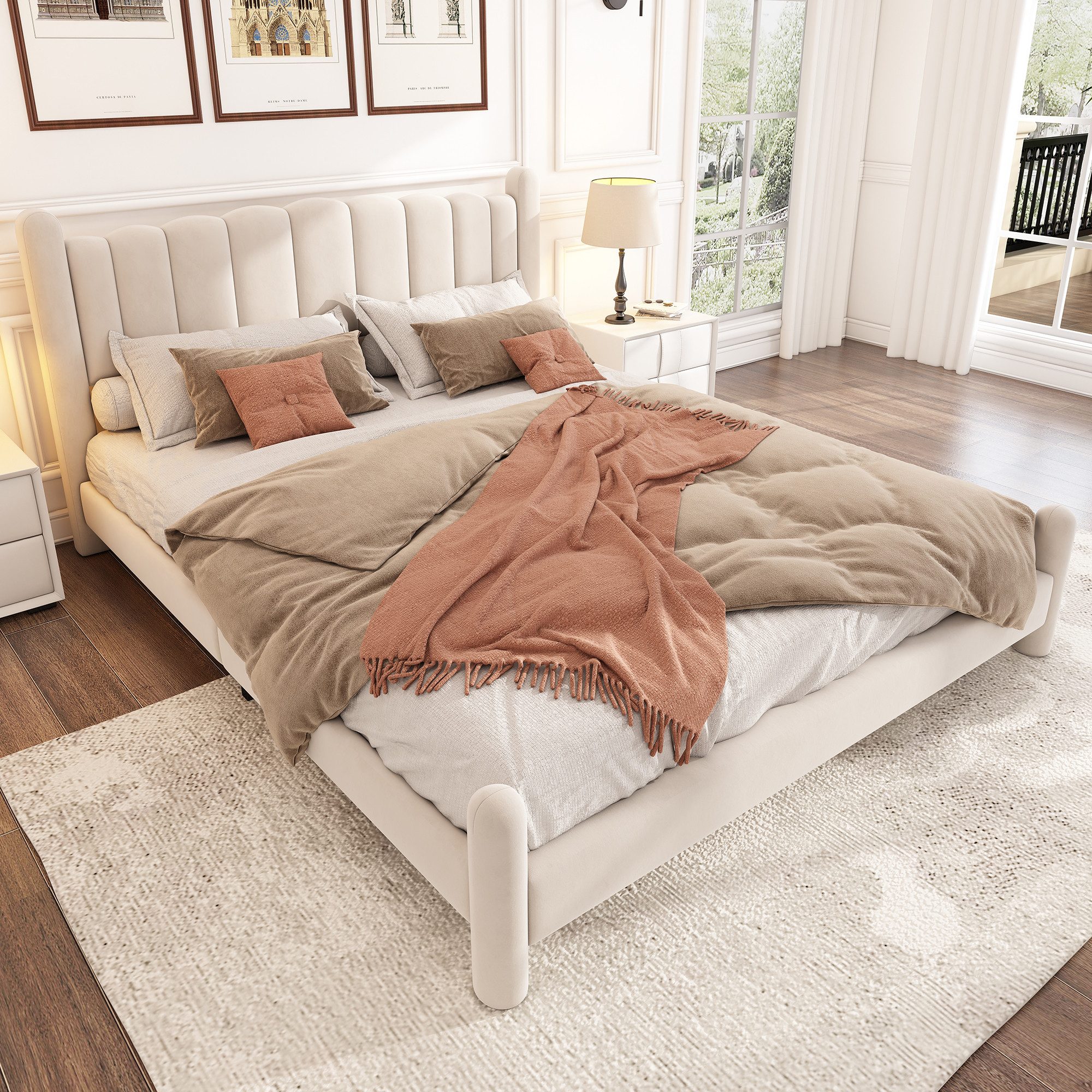 HAUSS SPOLE Polsterbett 180x200cm mit fächerförmigem Kopfteil, Stützbeine,S günstig online kaufen