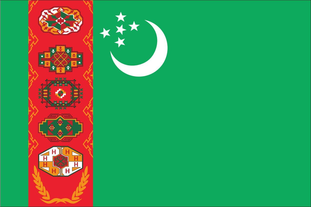 flaggenmeer Flagge Flagge Turkmenistan 110 g/m² Querformat