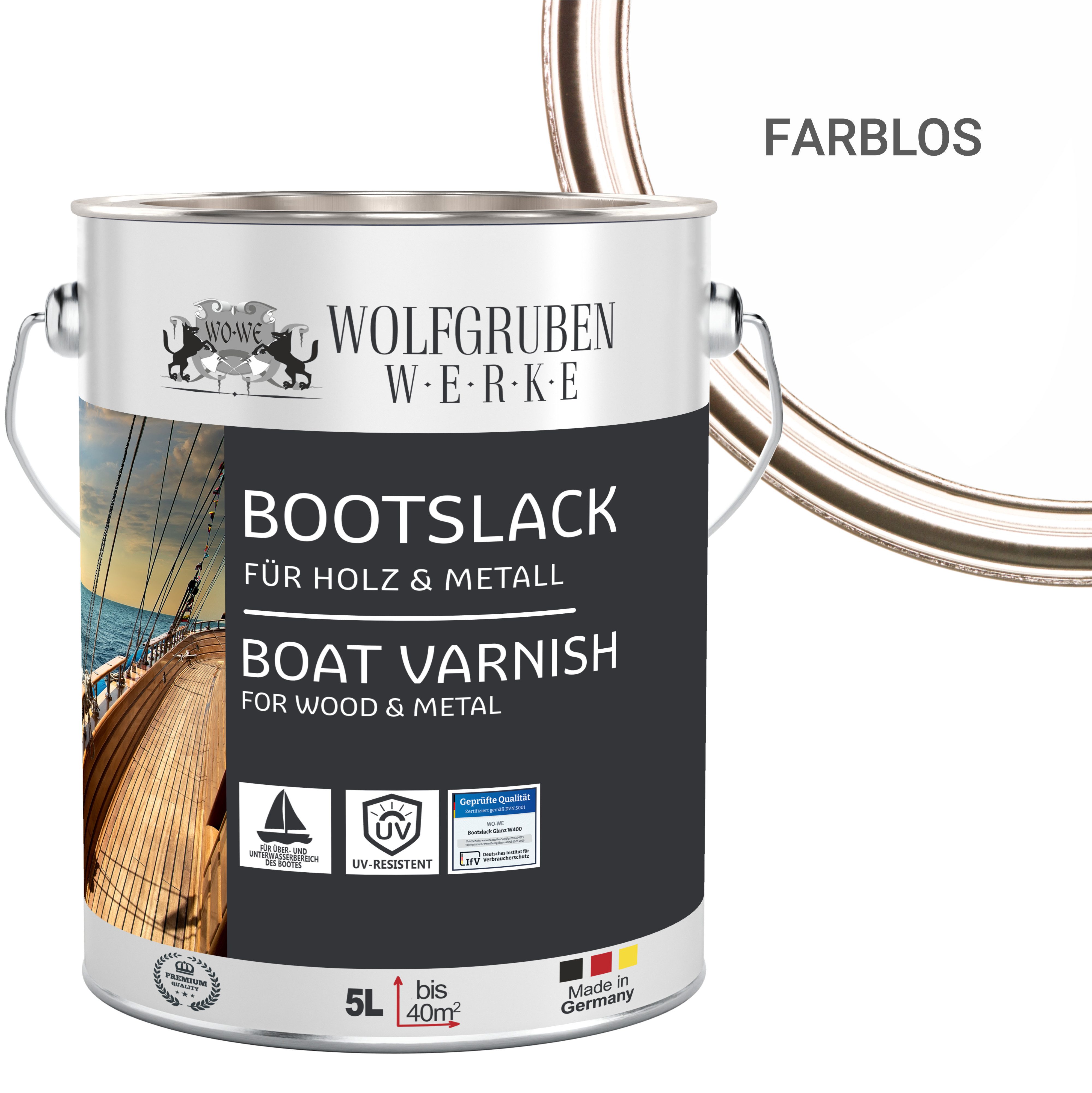 WO-WE Lack Bootslack Schiffslack Parkettlack Yachtlack W400, 0,75-5L, Seide günstig online kaufen