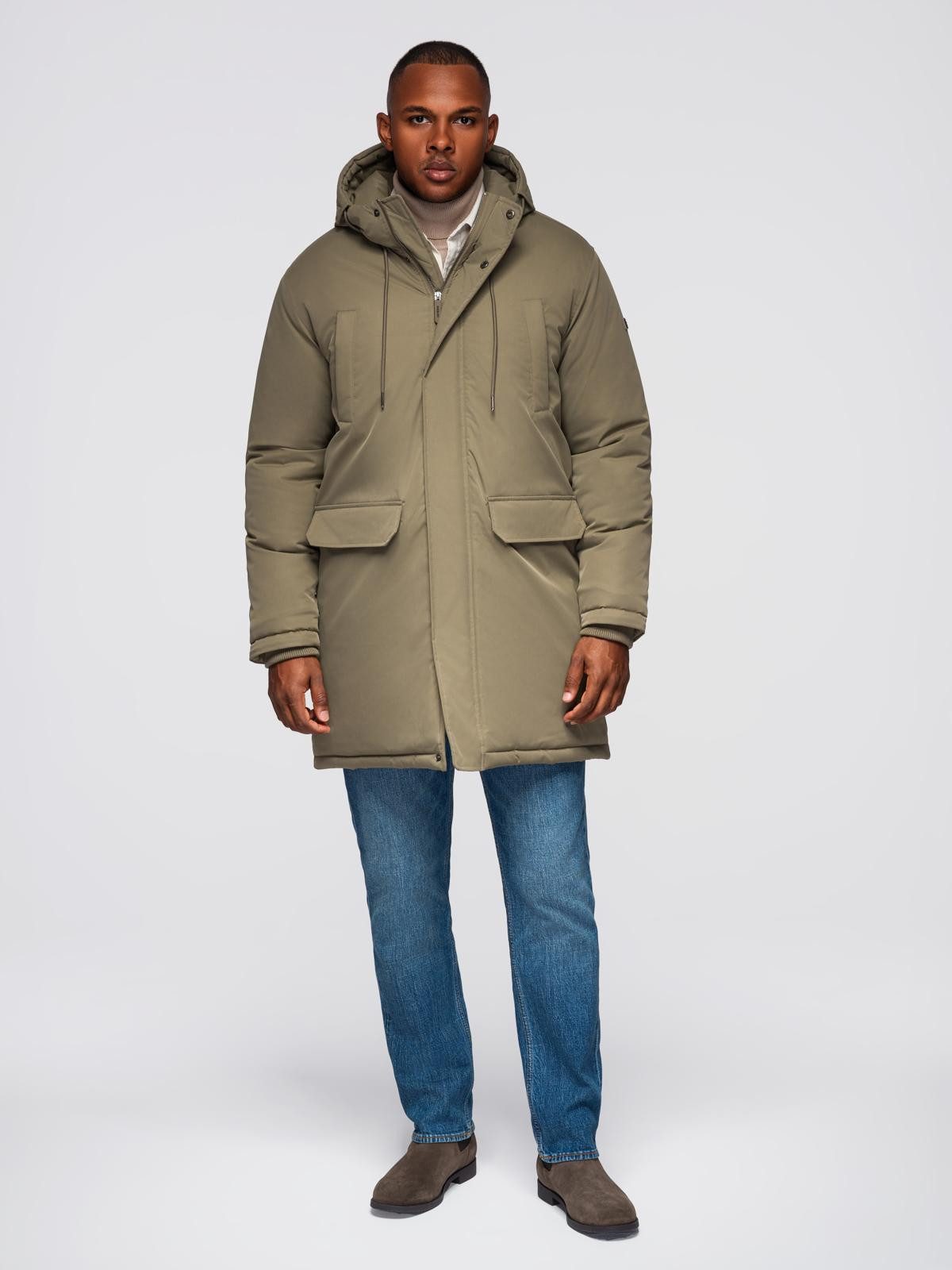 OMBRE Steppmantel Klassischer langer Herrenparka