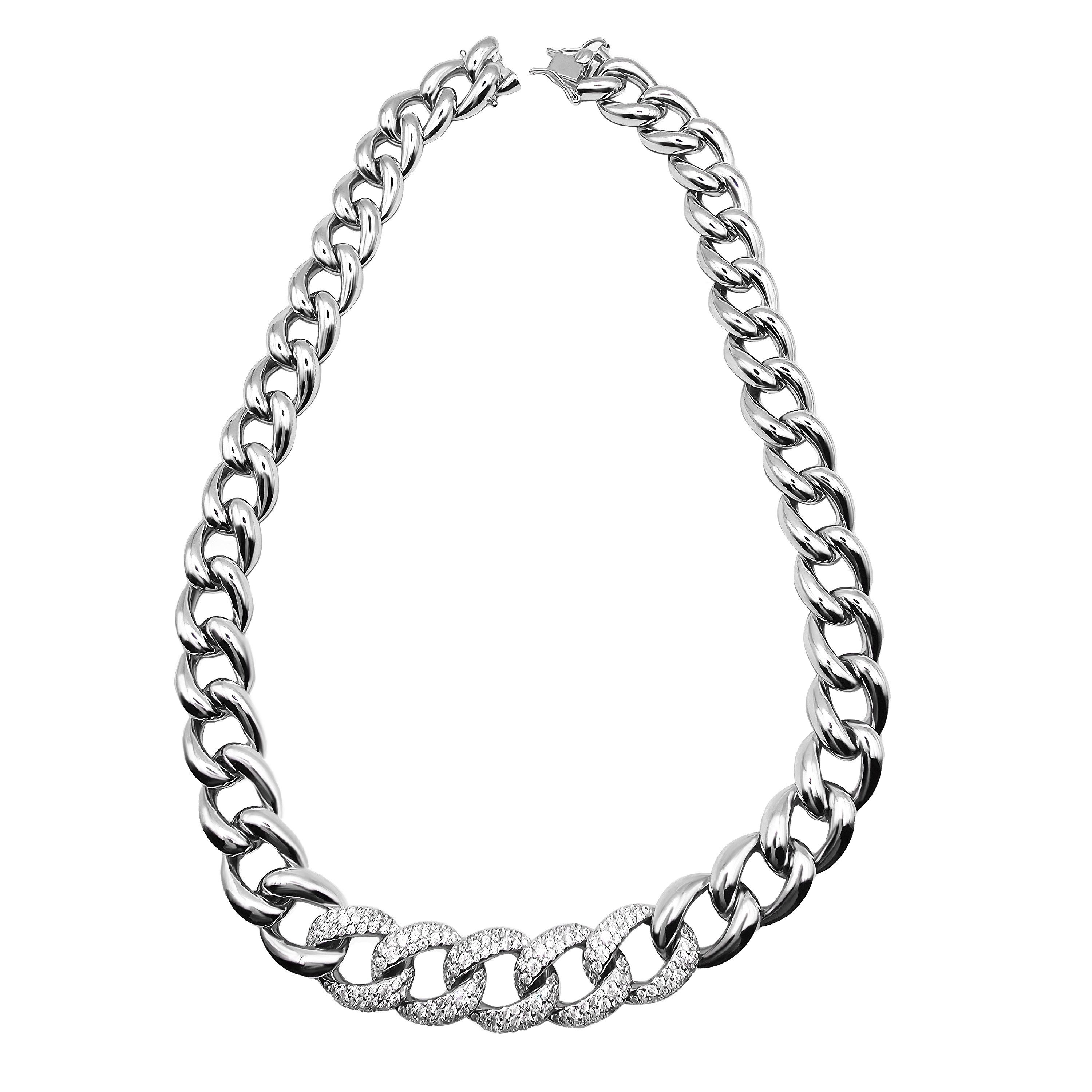 Firetti Panzerkette Schmuck Geschenk Silber 925 Halsschmuck Halskette, mit Zirkonia (synth)