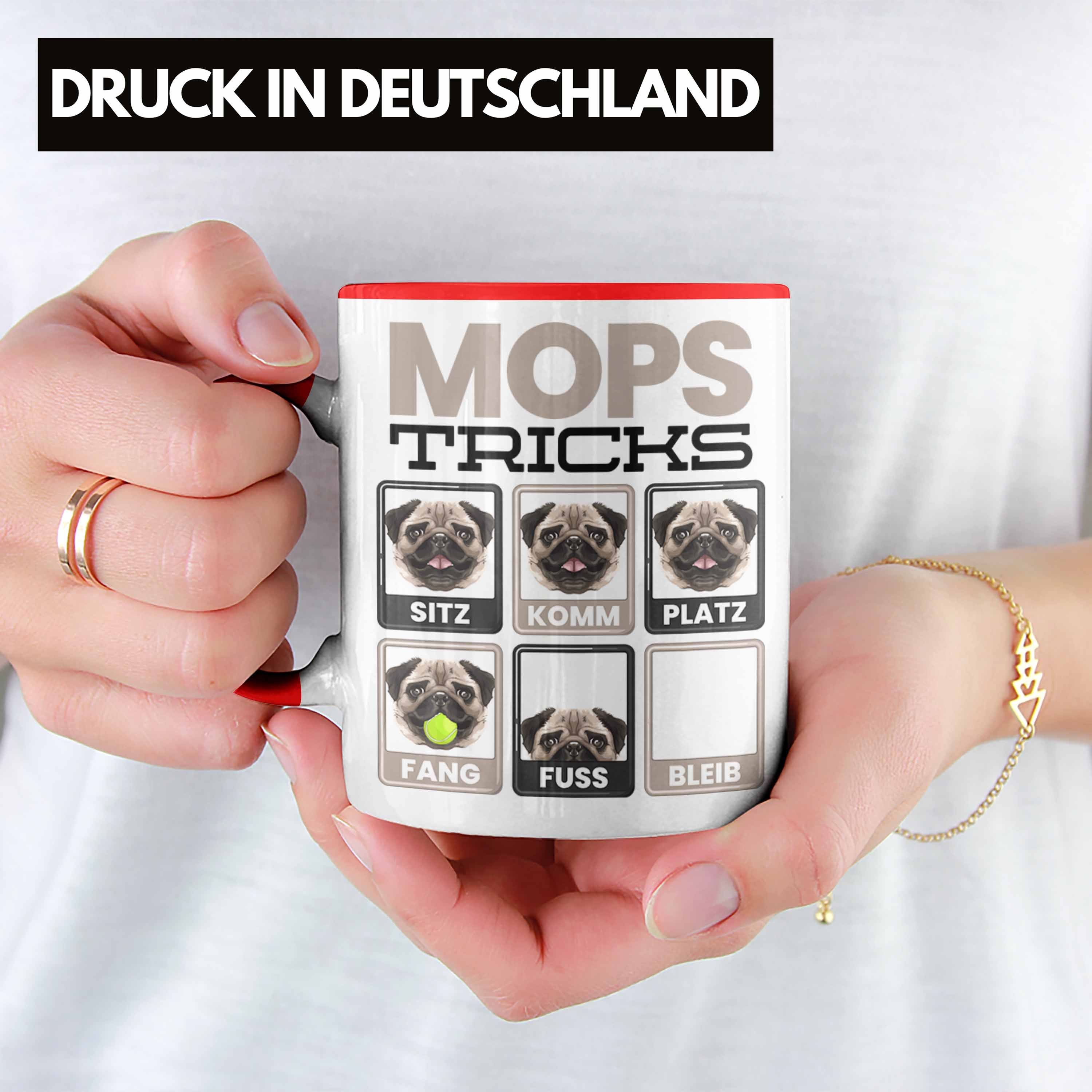 Mops Tasse Spruch Tricks Mops Tasse Rot Lustiger Besitzer Geschenk Trendation Geschenkidee