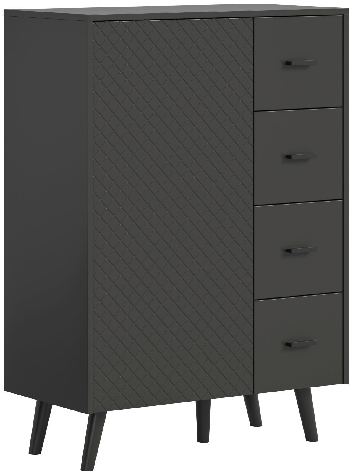 xonox.home Kommode Kommode Linea, Grau Matt Push To Open Melamin Modern 84x114x37 cm
