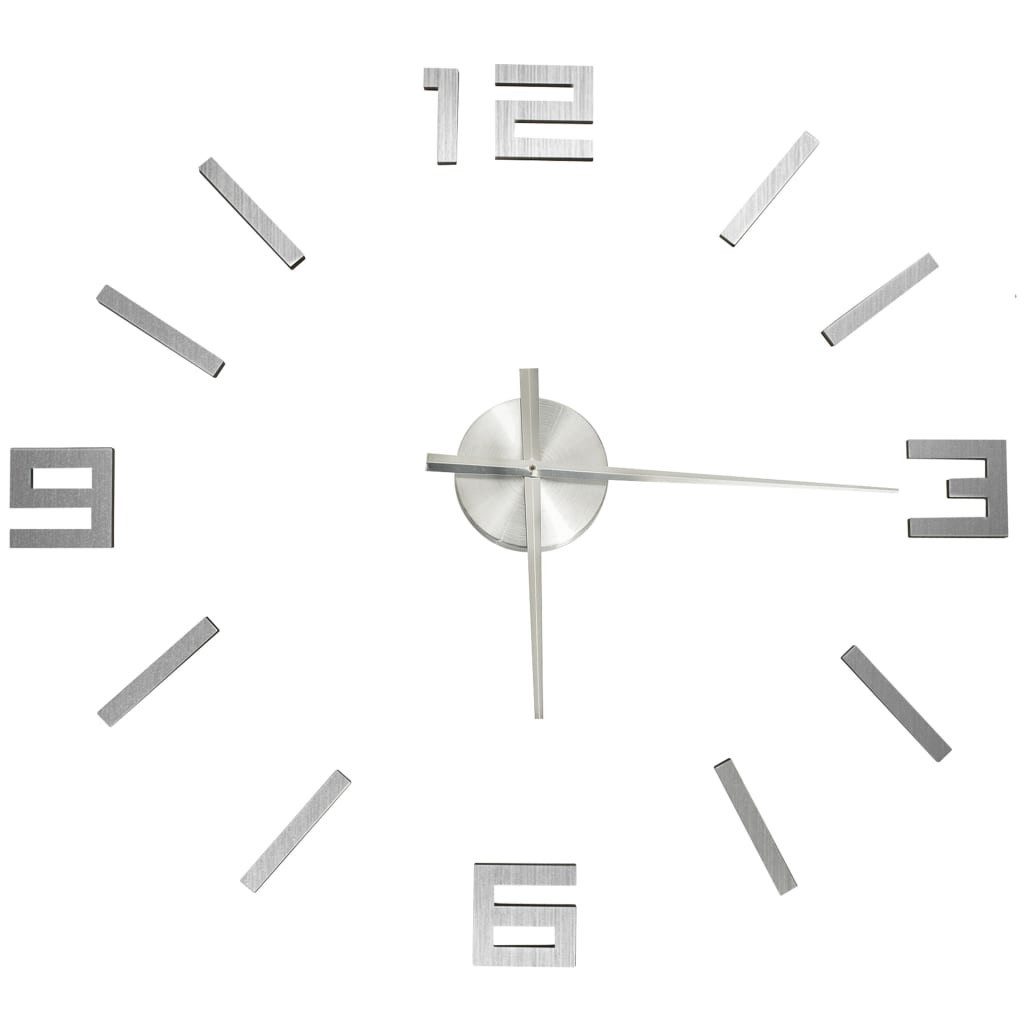 vidaXL Wanduhr 3D-Wanduhr Modernes Design Silbern günstig online kaufen