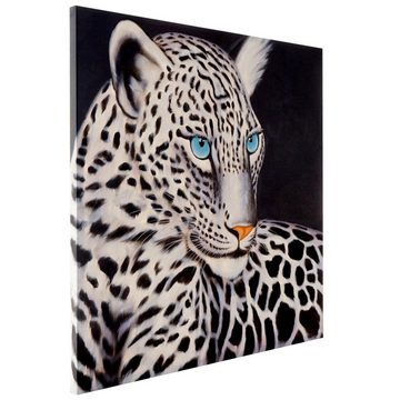 MCW Ölgemälde Wandbild Wei?er Leopard, Weißer Leopard, Handgemalt, Hohe Qualität, Jedes Bild ein Unikat, Ölfarben