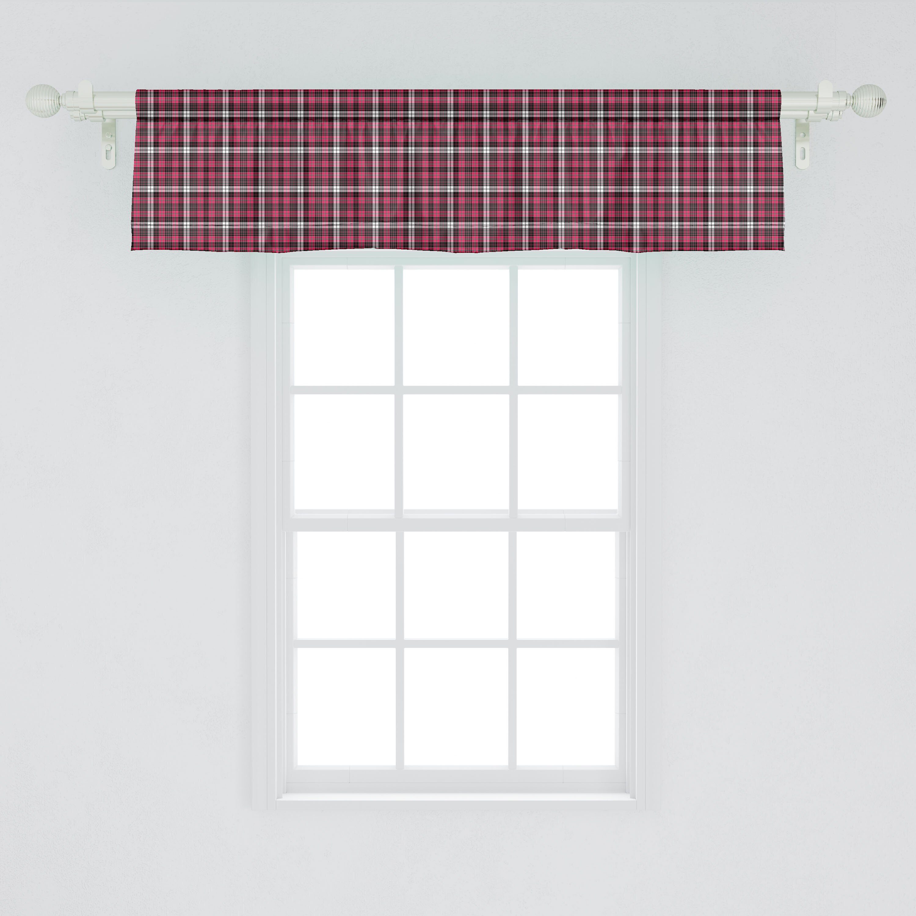 Abakuhaus, für Geometrische Microfaser, Kariert Dekor Tartan Küche Stangentasche, Volant Vorhang Schlafzimmer mit Old Scheibengardine