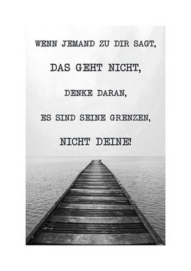 artissimo Poster Poster mit Spruch DinA4 Bild Sprüche Text Motivation schwarz-weiß, Zitate und Sprüche: Motivation