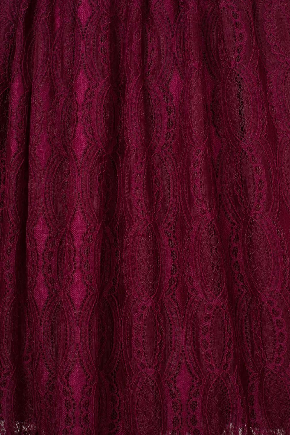 Hell Bunny Rüschenrock Rhea Rüschen Volantrock Burgunder Retro Vintage Skirt Spitze