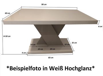 designimpex Couchtisch Design Couchtisch MA-111 Hochglanz Tisch 90x60x50cm