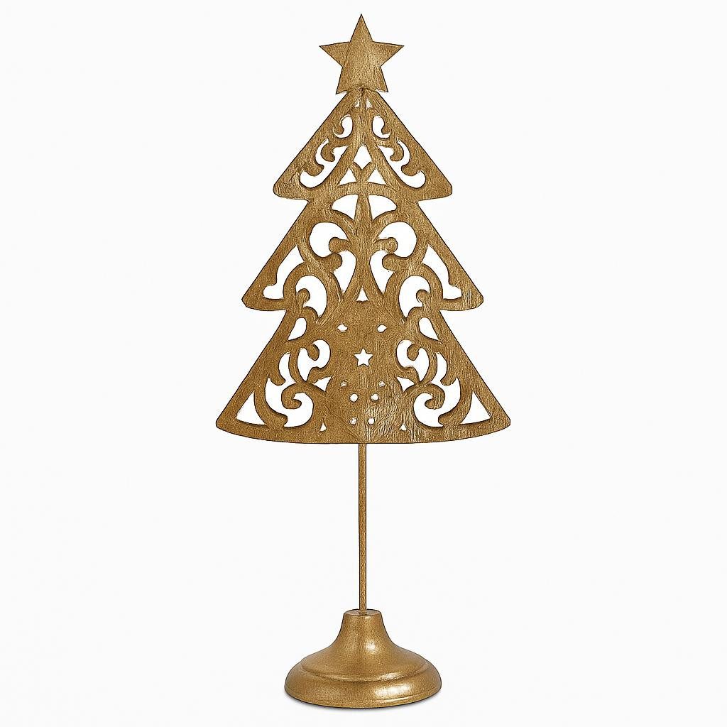 RIFFELMACHER & WEINBERGER Christbaumschmuck Deko Weihnachtsbaum Metall gold, 41 cm hoch, Mit