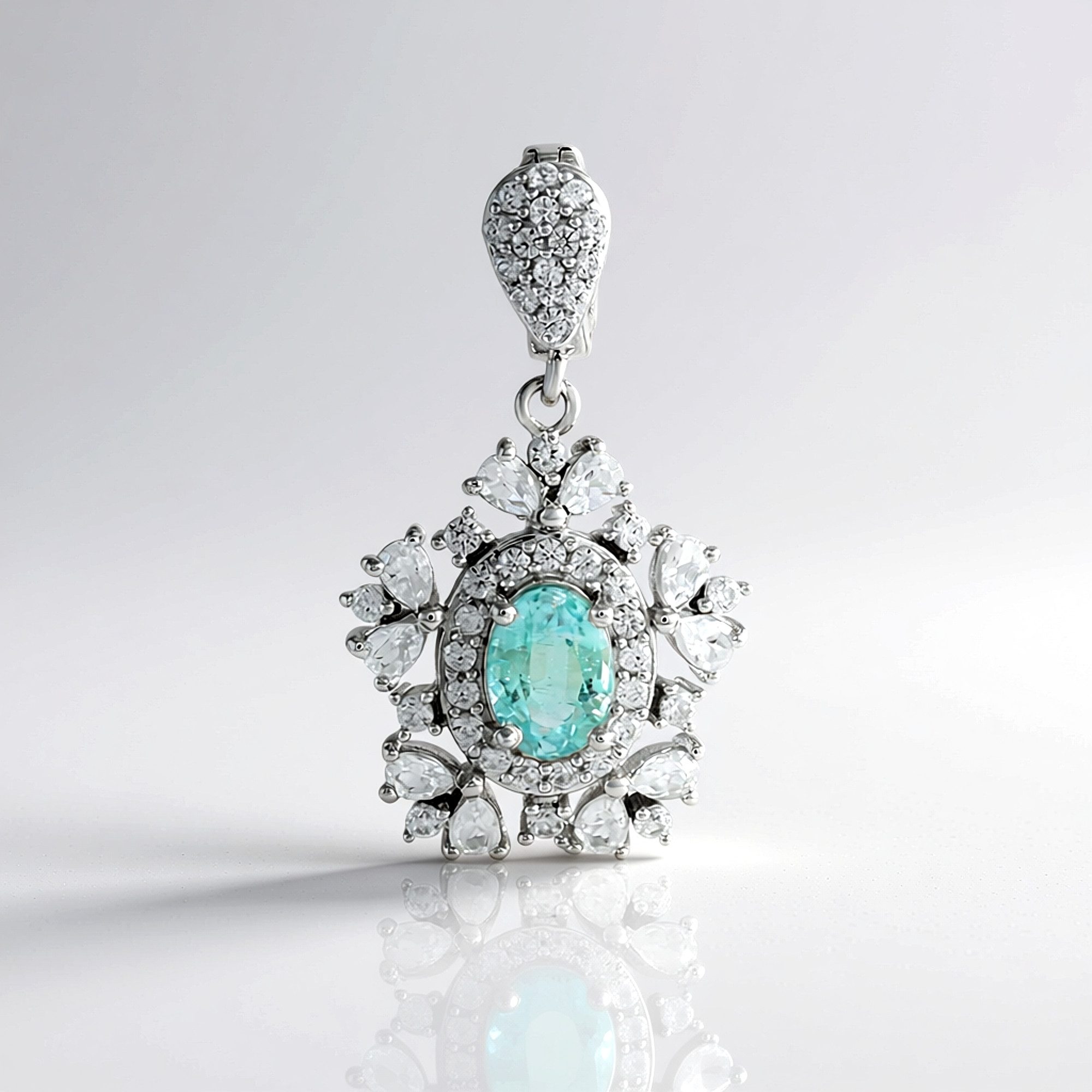 Cavill Kettenanhänger Paraiba Smaragd Silber Anhänger, Nigerianer 0,744 ct (1-tlg)