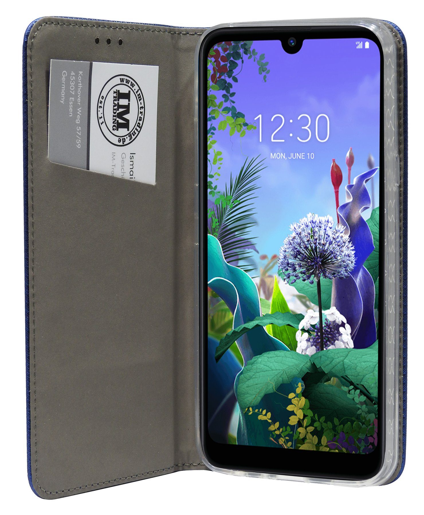 cofi1453 Handyhülle cofi1453® Buch Tasche "Smart" kompatibel mit LG, Kunstleder Schutzhülle Handy Wallet Case Cover mit Kartenfächern, Standfunktion Blau
