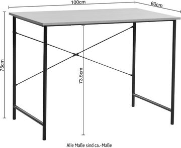 INOSIGN Schreibtisch TALIA, Computertisch, stabiles Metallgestell, Breite 100 cm