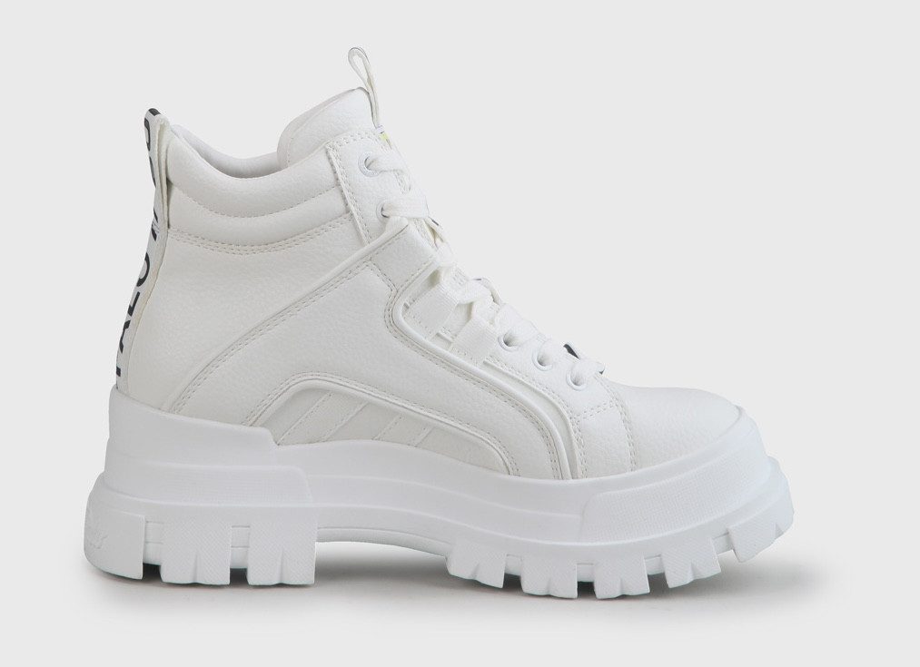 Buffalo ASPHA NC MID Schnürboots Plateauboots, Schnürstiefelette, High Top Sneaker in monochromer Optik