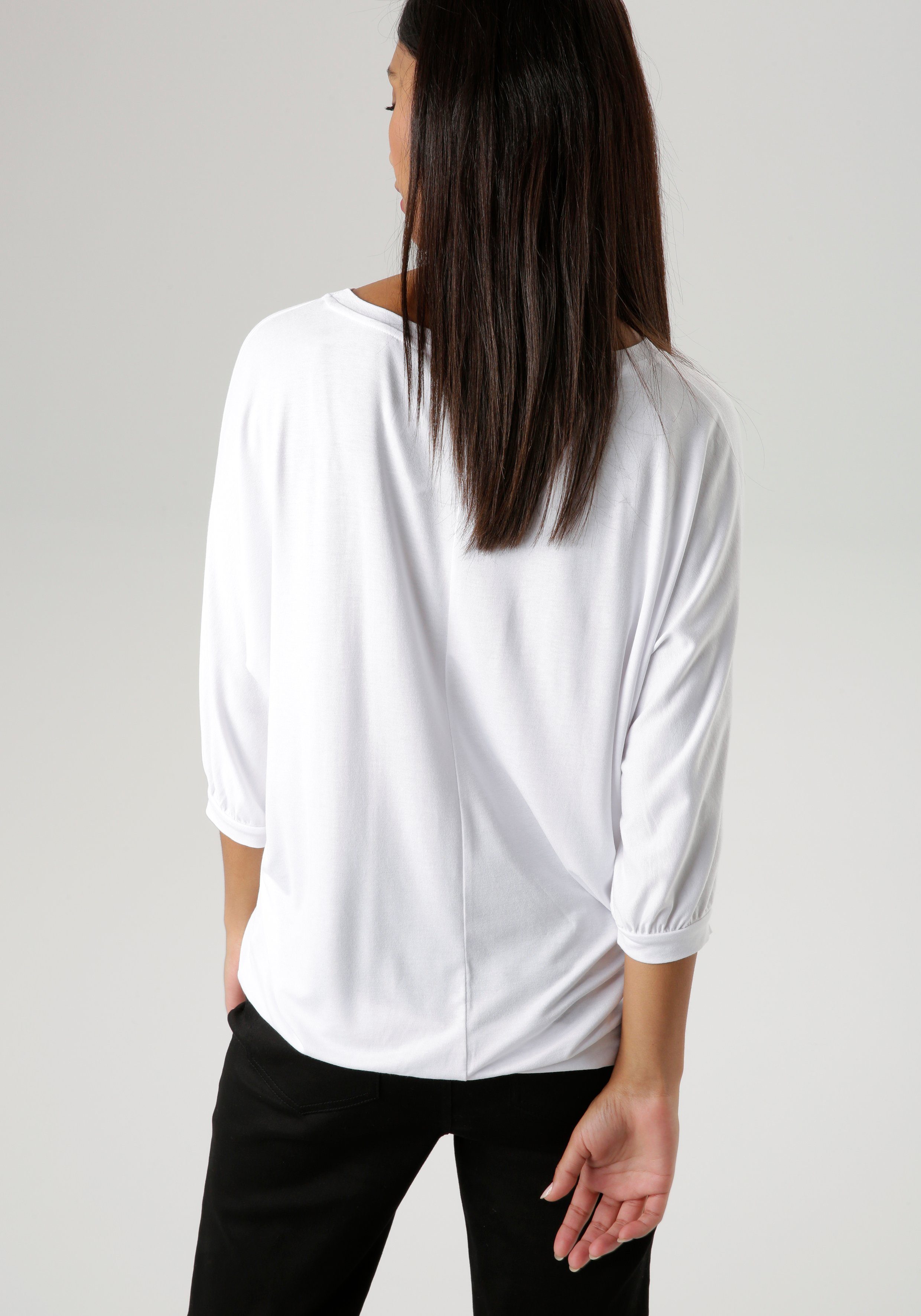 Aniston SELECTED Fledermausshirt mit abstraktem Gesichtsdruck