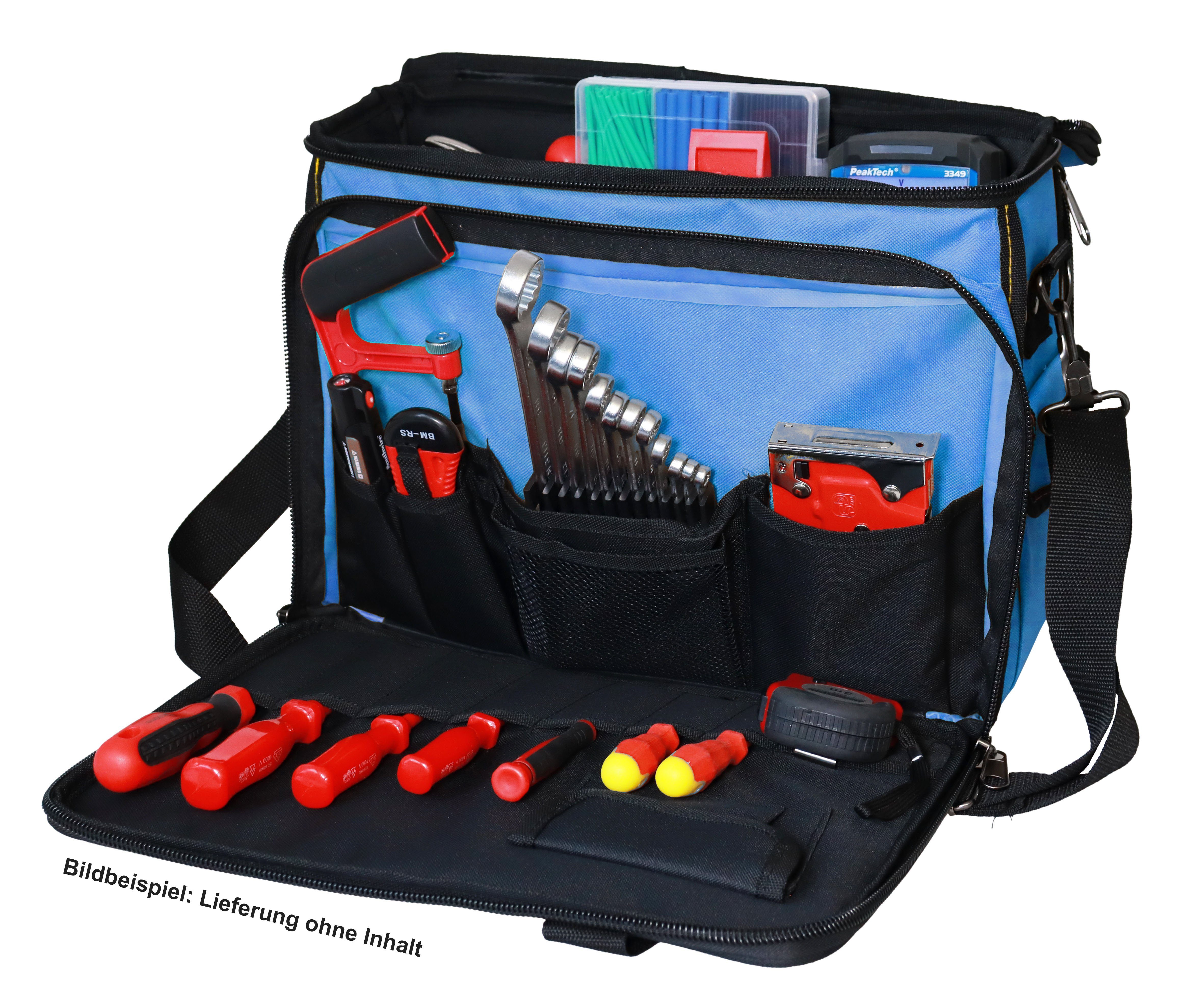 Tragkraft, Fächern Tragetasche kg Werkzeug YPC und Einschüben Werkzeugtasche "Operator" Werkzeugtasche 40x32x20cm, XL, Blau 20 Haltern, für mit Umhängetasche,