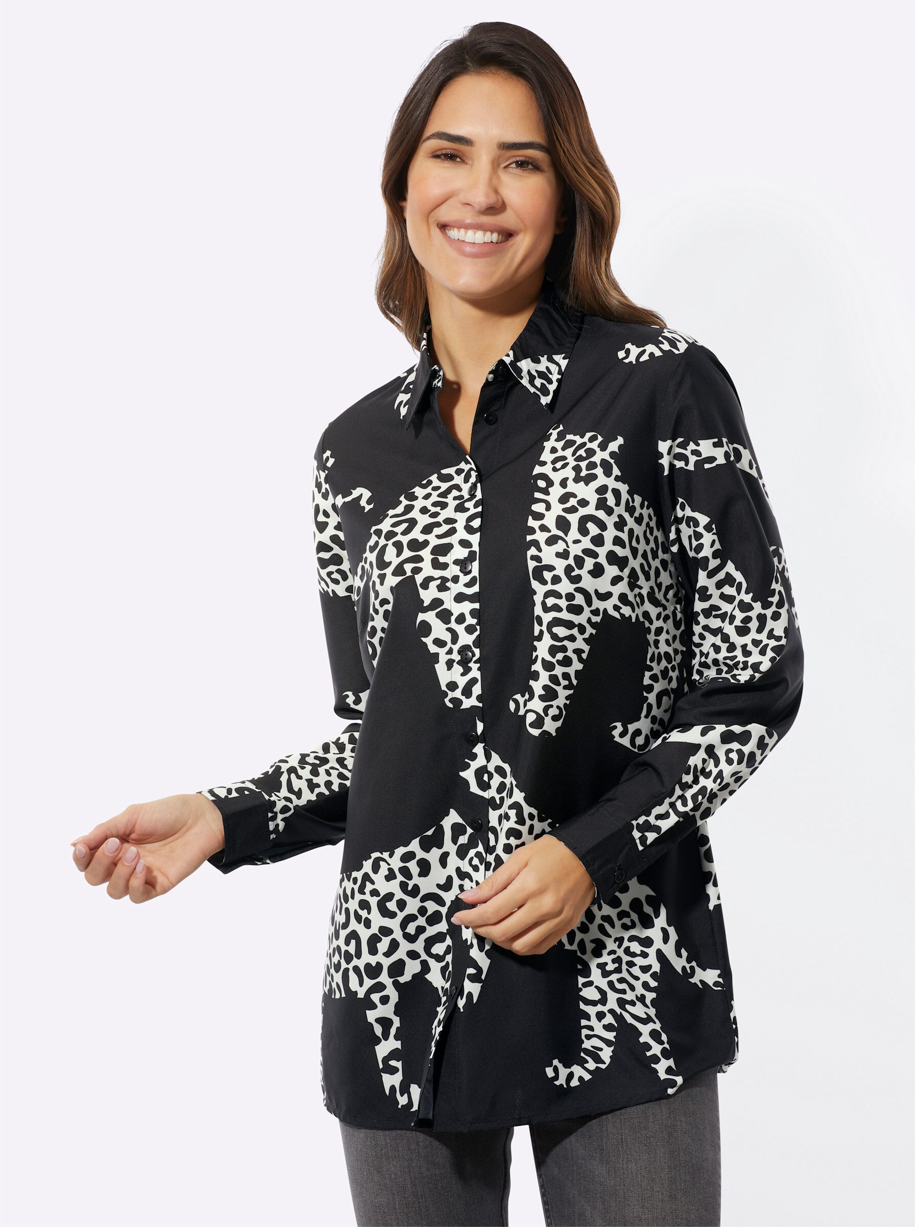 Sieh an! Klassische Bluse Longbluse . günstig online kaufen