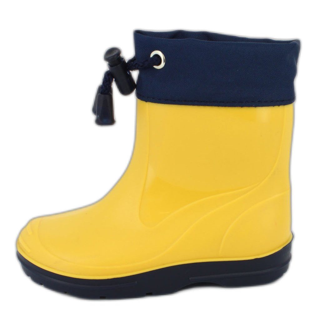 Beck Kleinkinder Regenstiefel Basic Gummistiefel (für Mädchen und Jungs, in vielen Farben und Größen erhältlich) Schmale Passform, Kurzschaft für sicheres Gehen, wasserdicht gelb