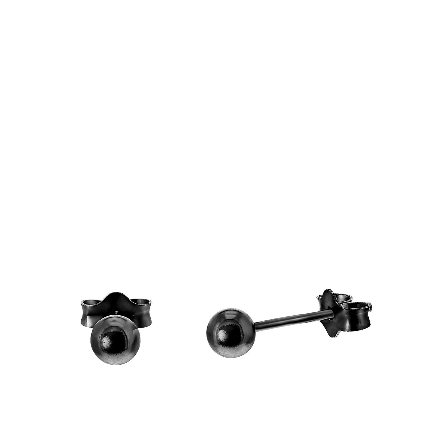 LUCARDI Paar Ohrstecker Ohrring - 925 Silber - Schwarz - Damen