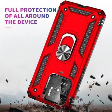 CoolGadget Handyhülle Rot als 2in1 Schutz Cover Set für das Xiaomi Redmi 12C 6,67 Zoll, 2x 9H Glas Display Schutz Folie + 1x TPU Case Hülle für Redmi 12C