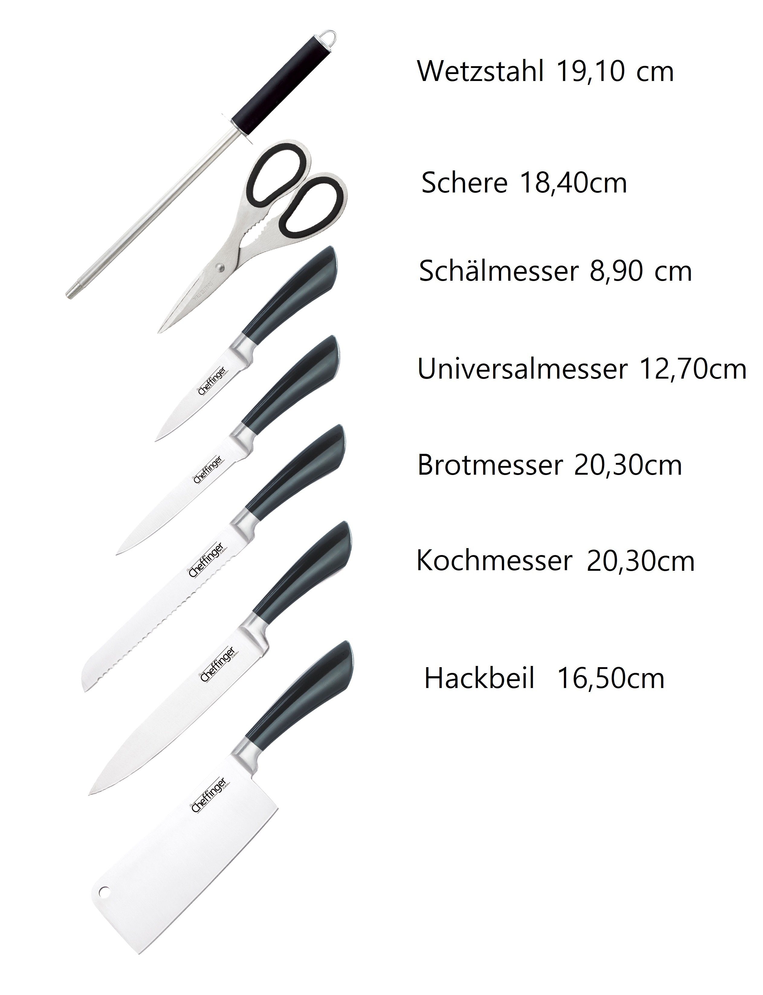 8 Messer-Set Edelstahl Drehbar Set Messerset 8-tlg), SF-KS CF-KS (Set, Messer tlg AVADI 360° Kochmesser Messerständer