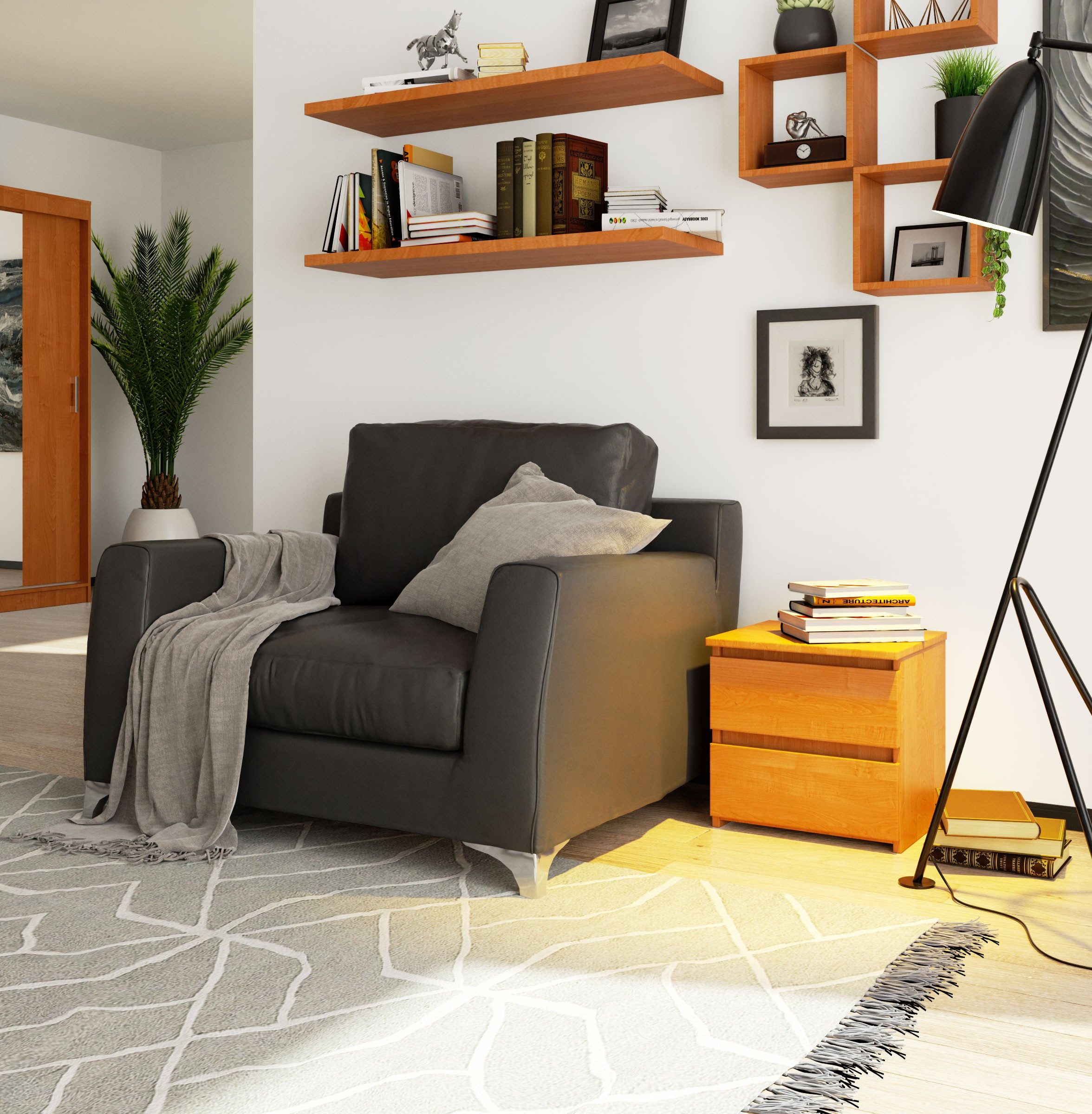 Home Collective Kommode 40 cm breit Holz Highboard Sideboard für Flur Schlafzimmer Wohnzimmer (Mehrzweckschrank Schrank schmal Kommode Schlafzimmer mit Schubladen), Kinderzimmer Organizer, 40 cm hoch mit 2 Schubladen Erle