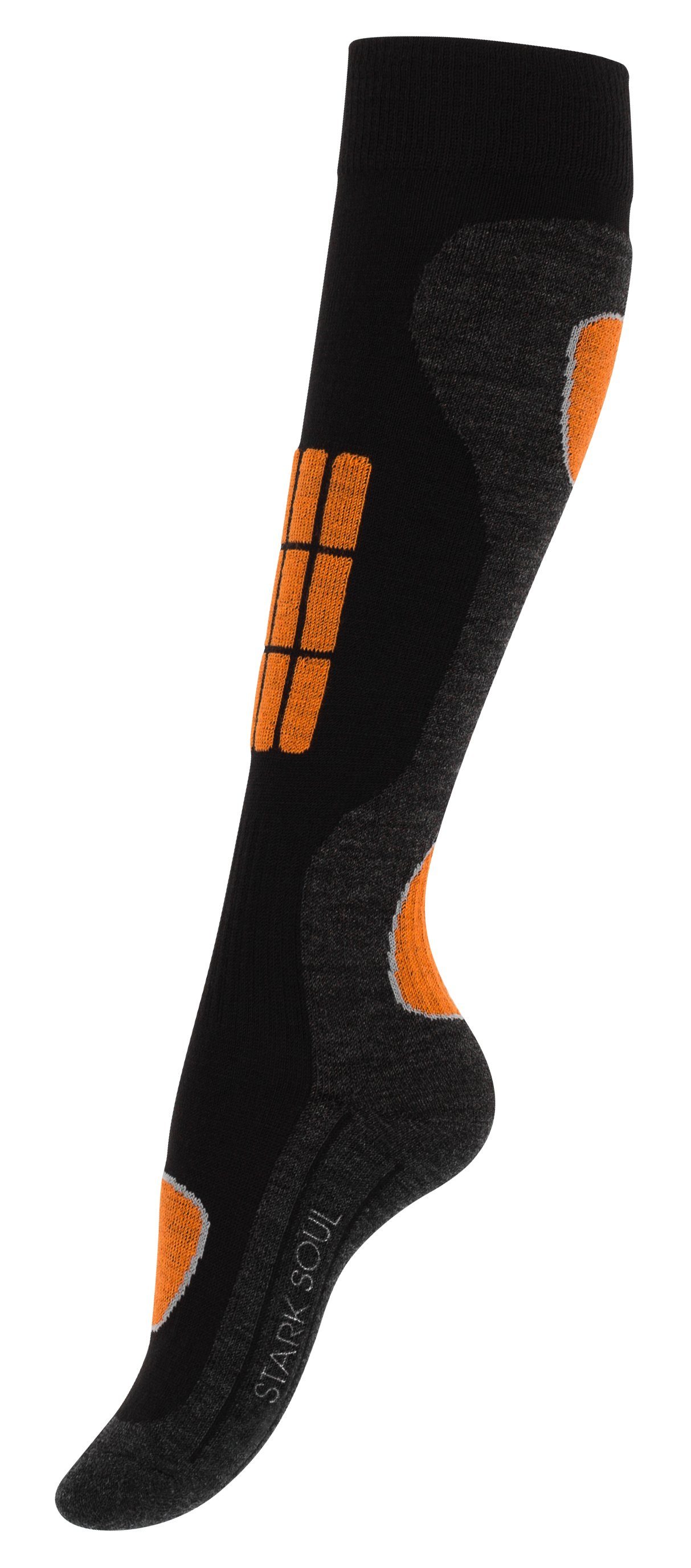 Ski Socken, Socken Paar Proteegewebe Blau/Orange Nähte, 2 Belastungszonen, Snowboard an flache Dehnungszonen und Soul® & -Polsterungen Stark Spezialpolsterung, Skisocken Spezial dickes an Knöchel Wintersport Spann, den 2er-Pack, mit